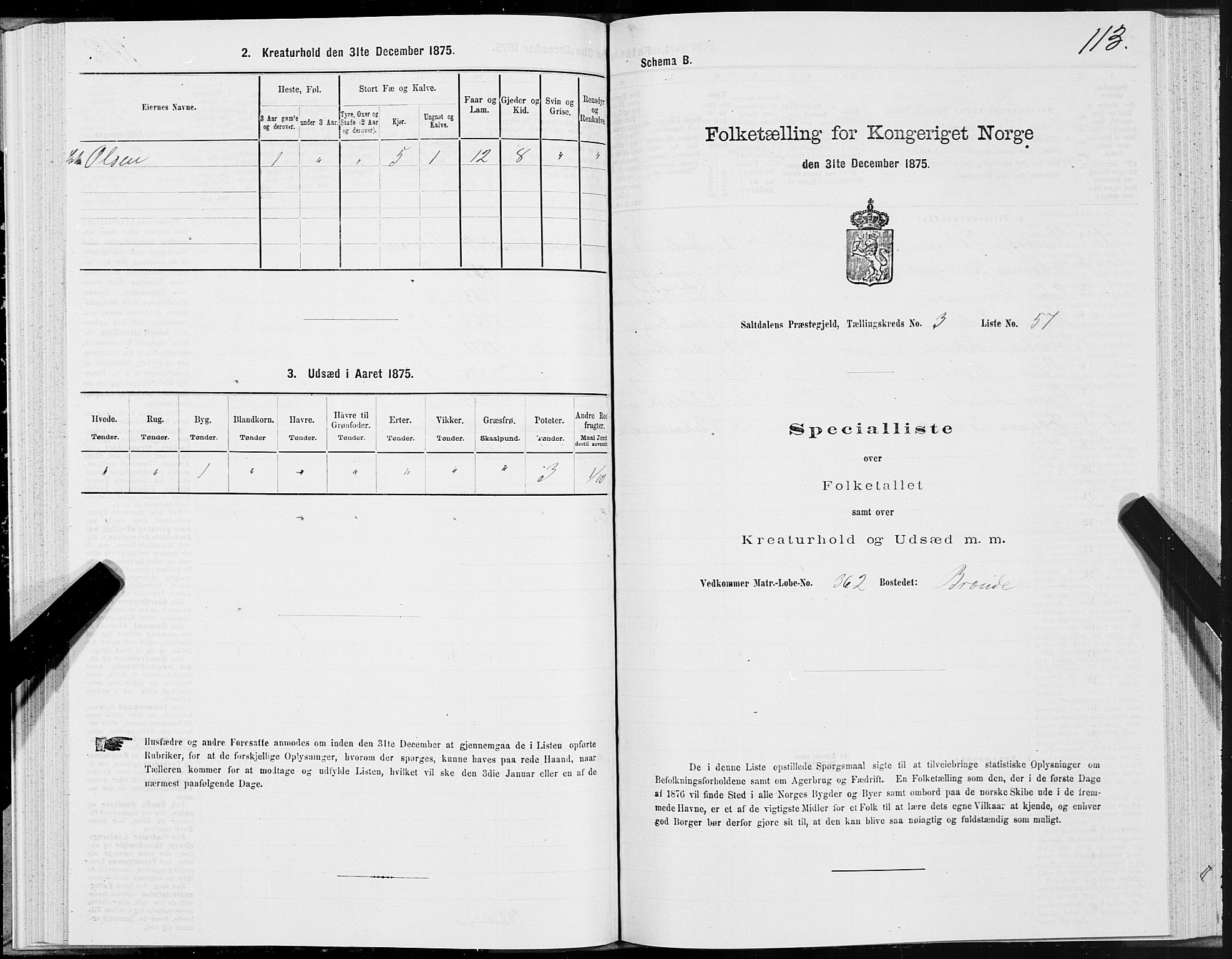 SAT, 1875 census for 1840P Saltdal, 1875, p. 2113
