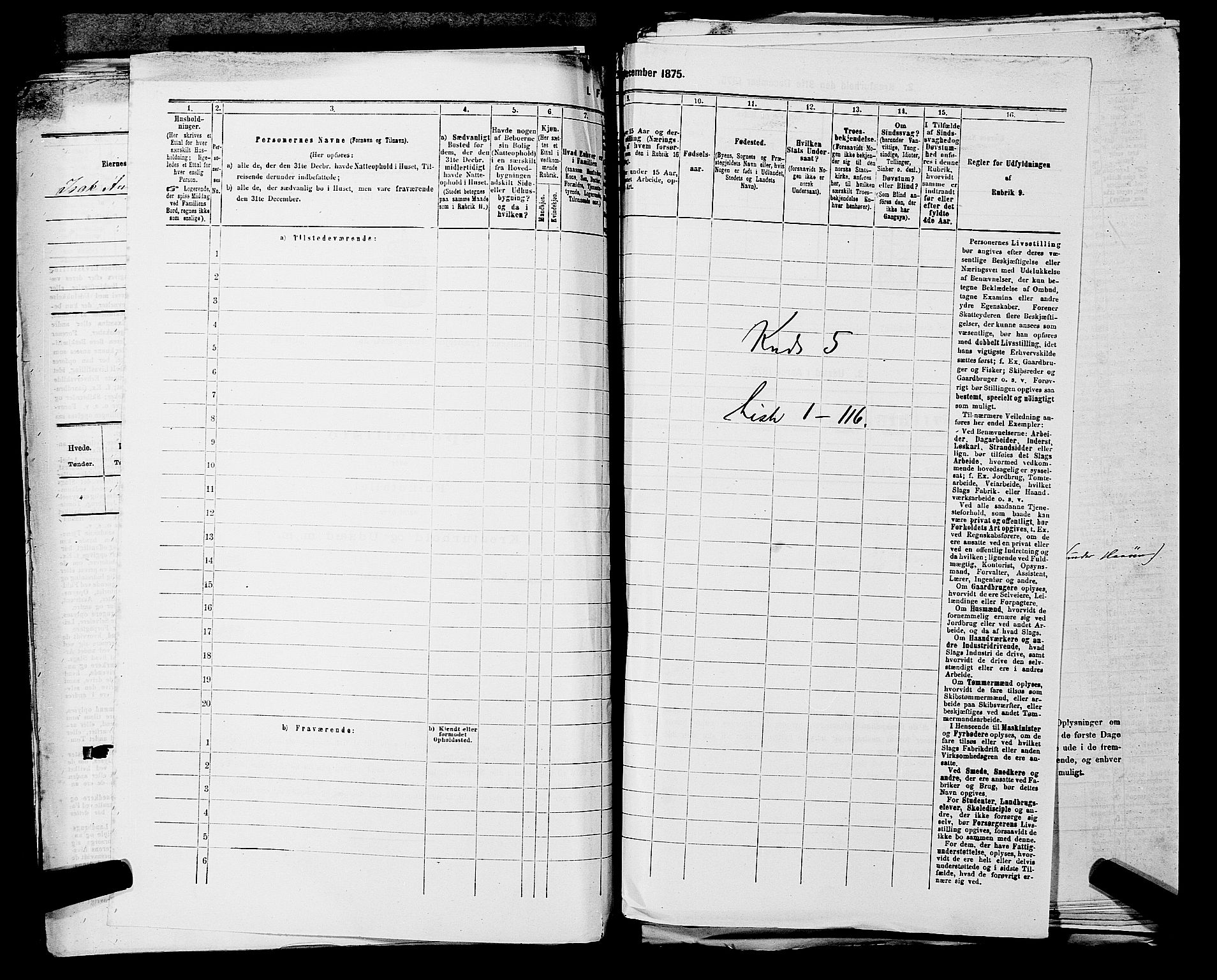 SAKO, 1875 census for 0813P Eidanger, 1875, p. 907