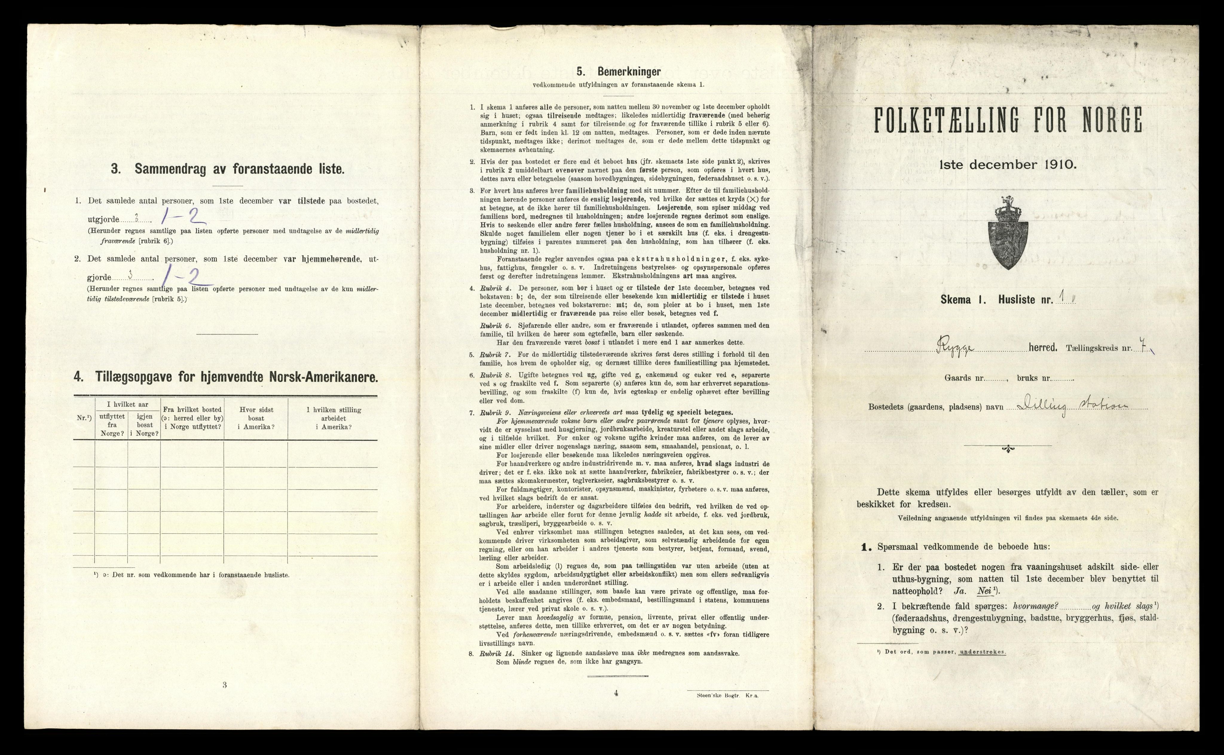 RA, 1910 census for Rygge, 1910, p. 1090