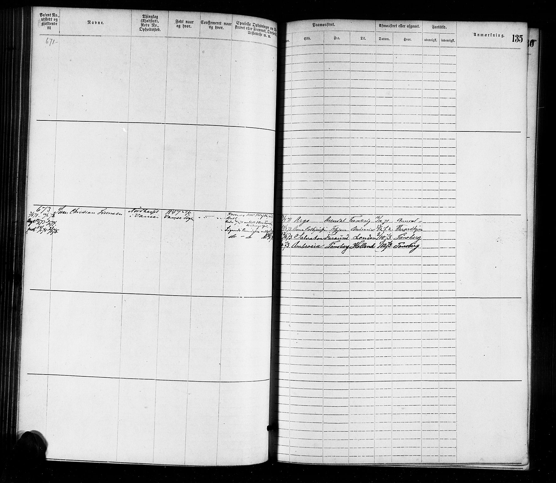 Farsund mønstringskrets, AV/SAK-2031-0017/F/Fa/L0001: Annotasjonsrulle nr 1-1920 med register, M-1, 1869-1877, p. 163