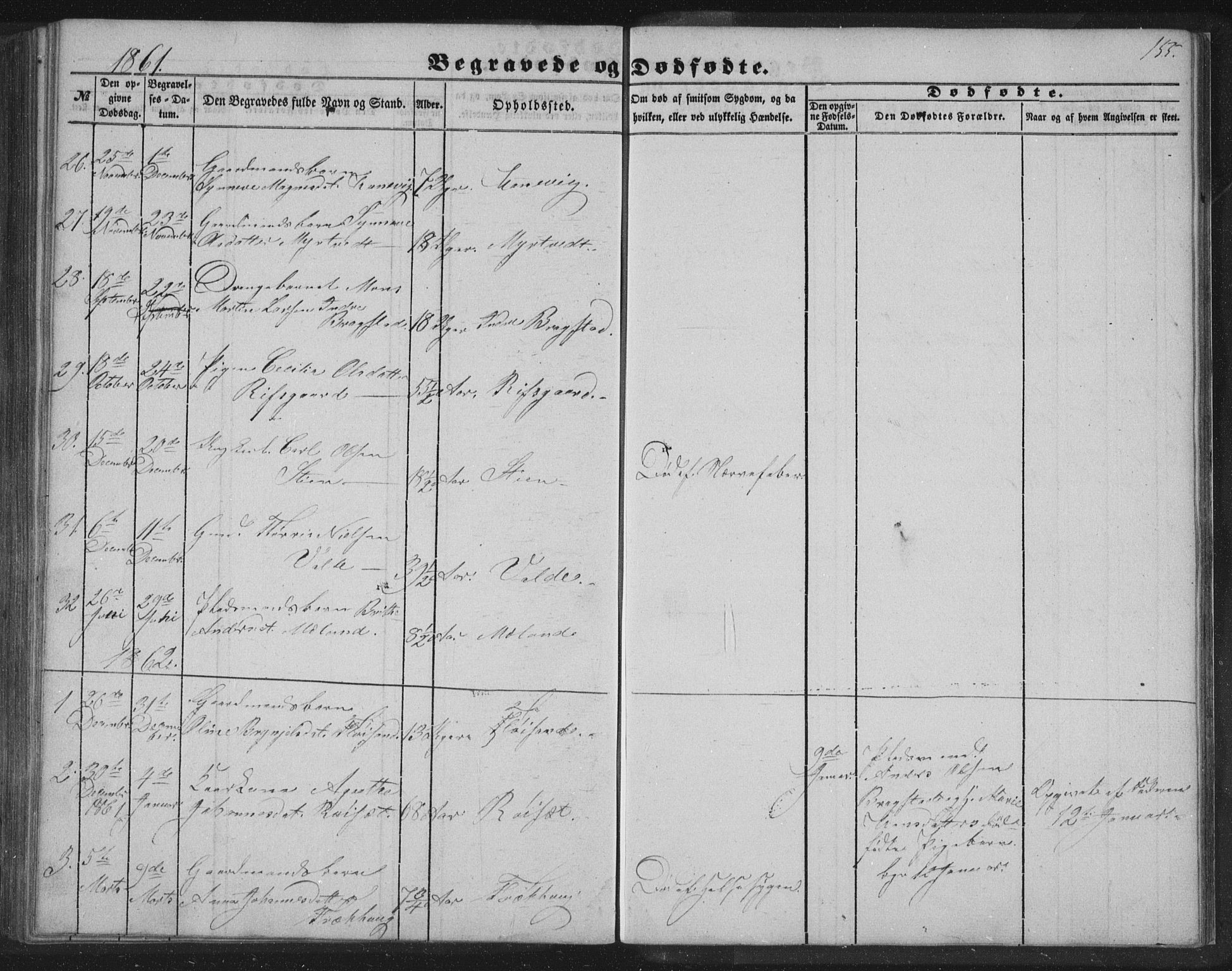 Alversund Sokneprestembete, SAB/A-73901/H/Ha/Hab: Parish register (copy) no. C 1, 1851-1866, p. 155