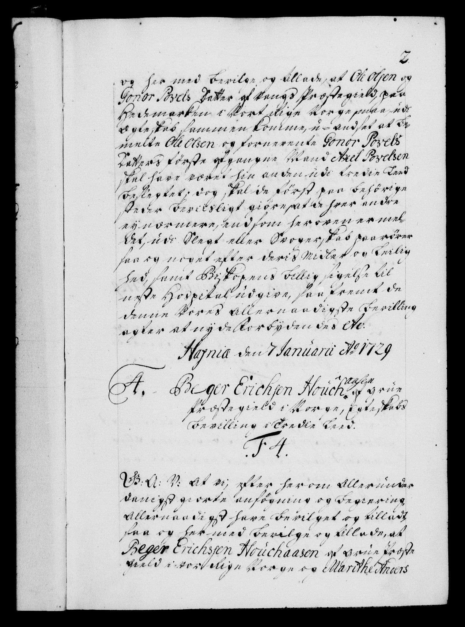 Danske Kanselli 1572-1799, AV/RA-EA-3023/F/Fc/Fca/Fcaa/L0026: Norske registre, 1729-1730, p. 2a