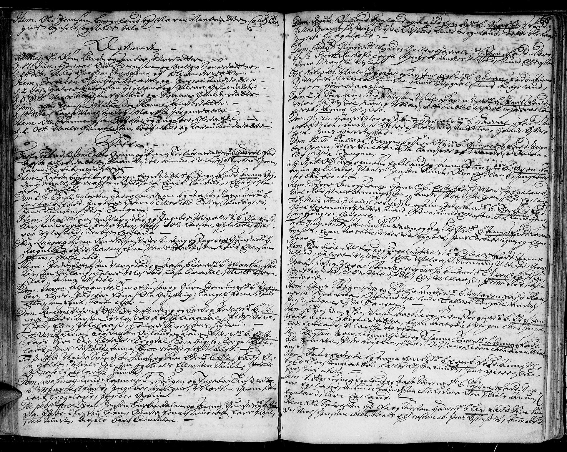 Gjerstad sokneprestkontor, SAK/1111-0014/F/Fa/Faa/L0002: Parish register (official) no. A 2, 1717-1779, p. 68