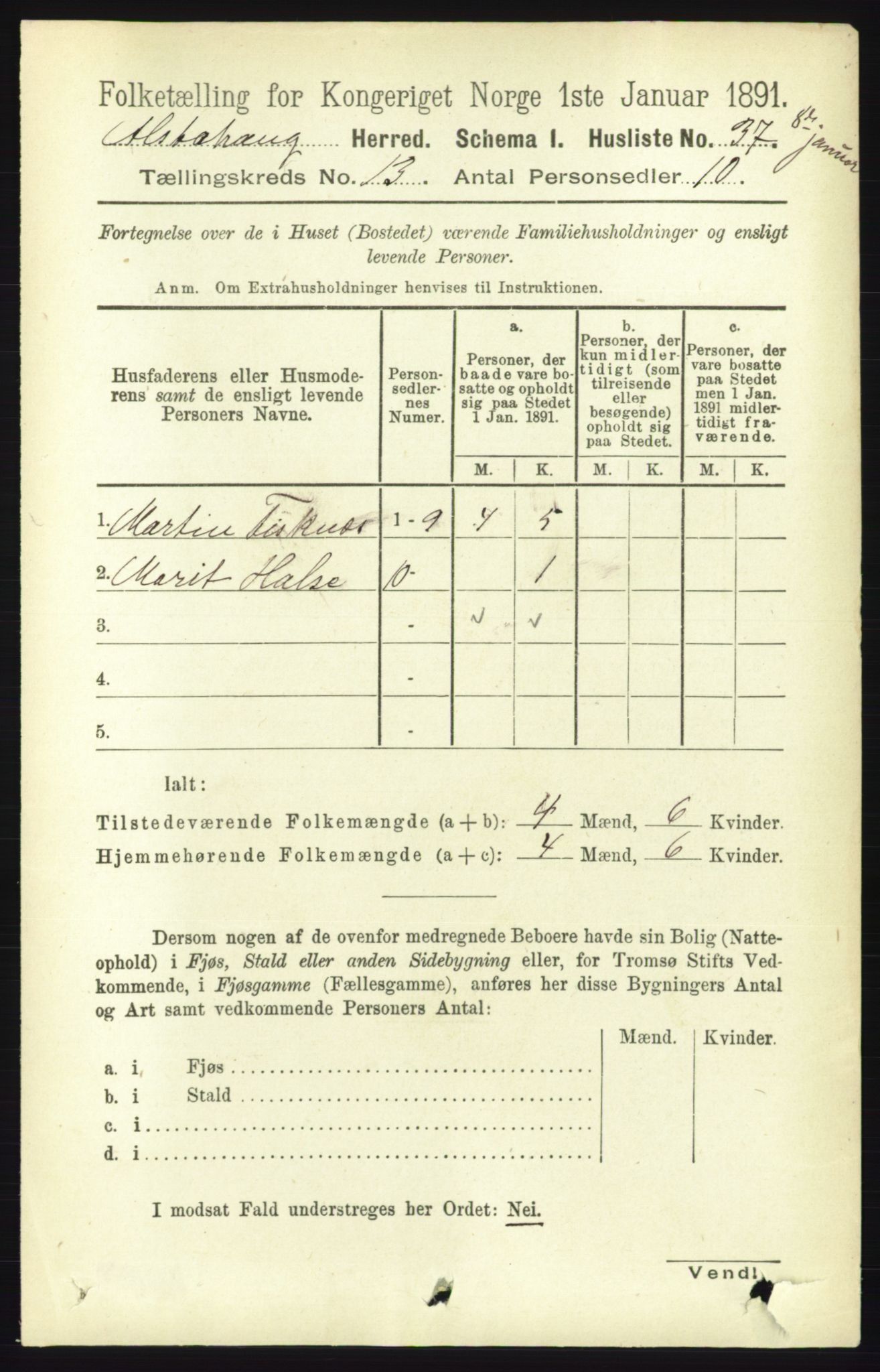 RA, 1891 census for 1820 Alstahaug, 1891, p. 4654