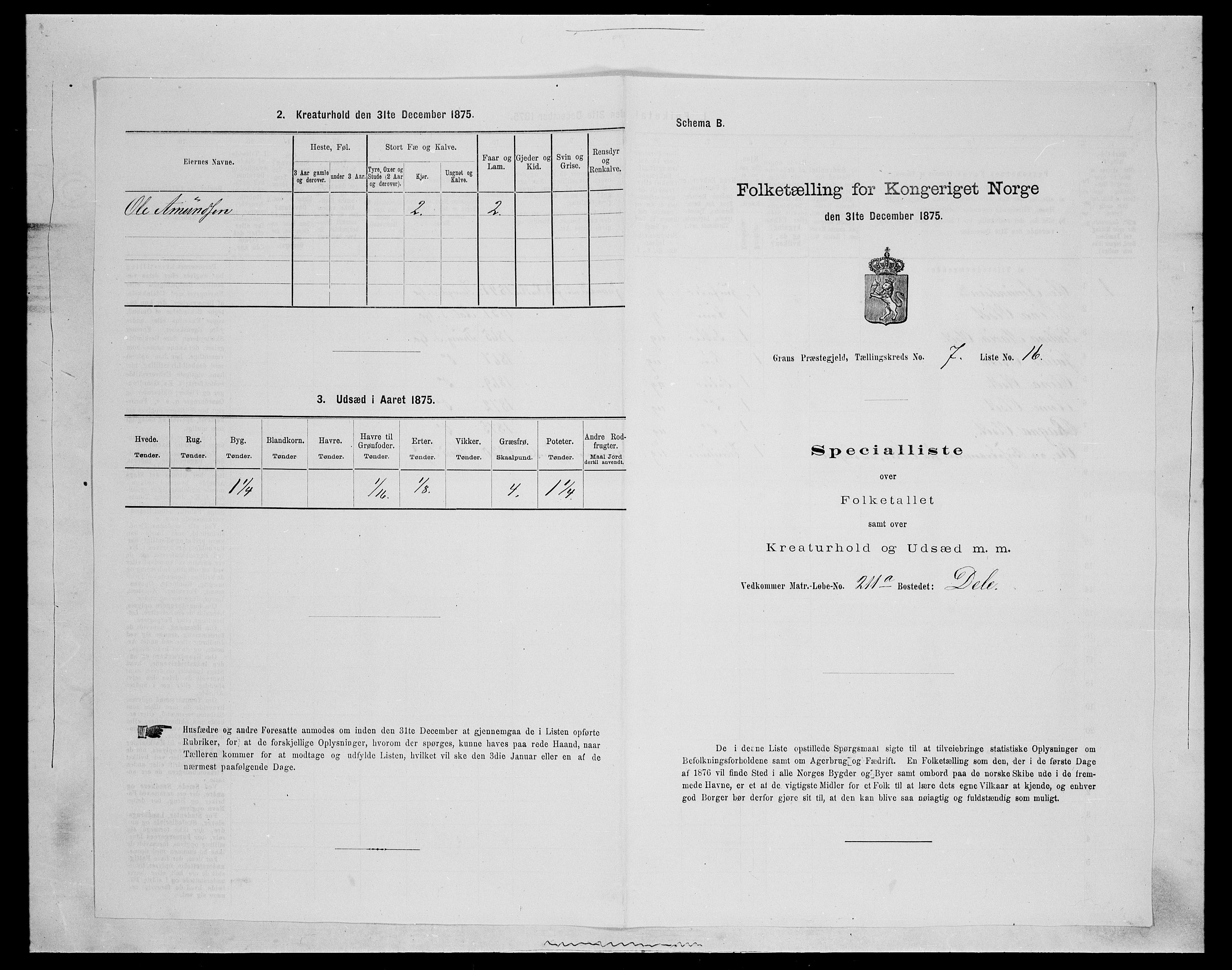 SAH, 1875 census for 0534P Gran, 1875, p. 1198