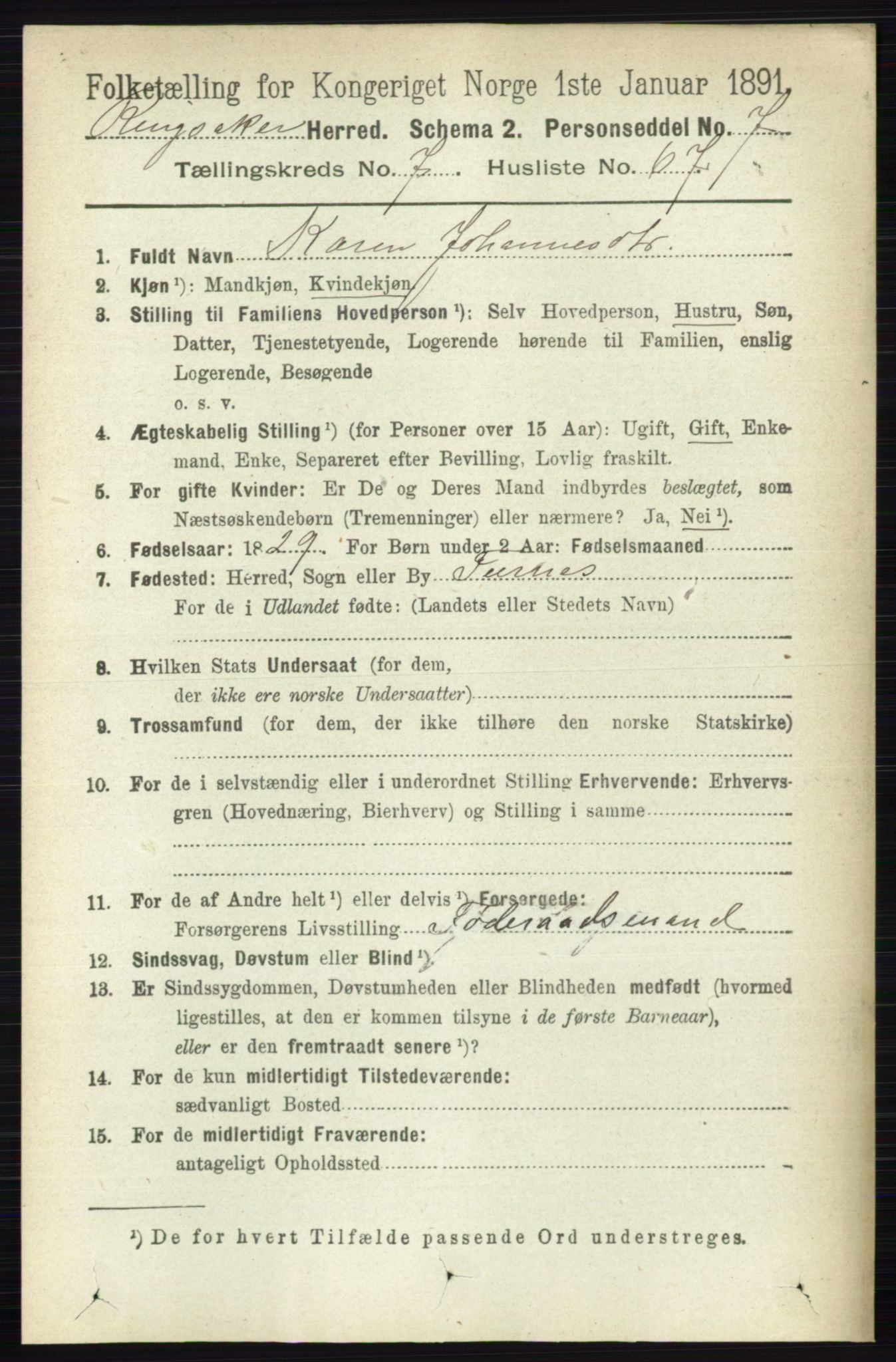 RA, 1891 census for 0412 Ringsaker, 1891, p. 4341