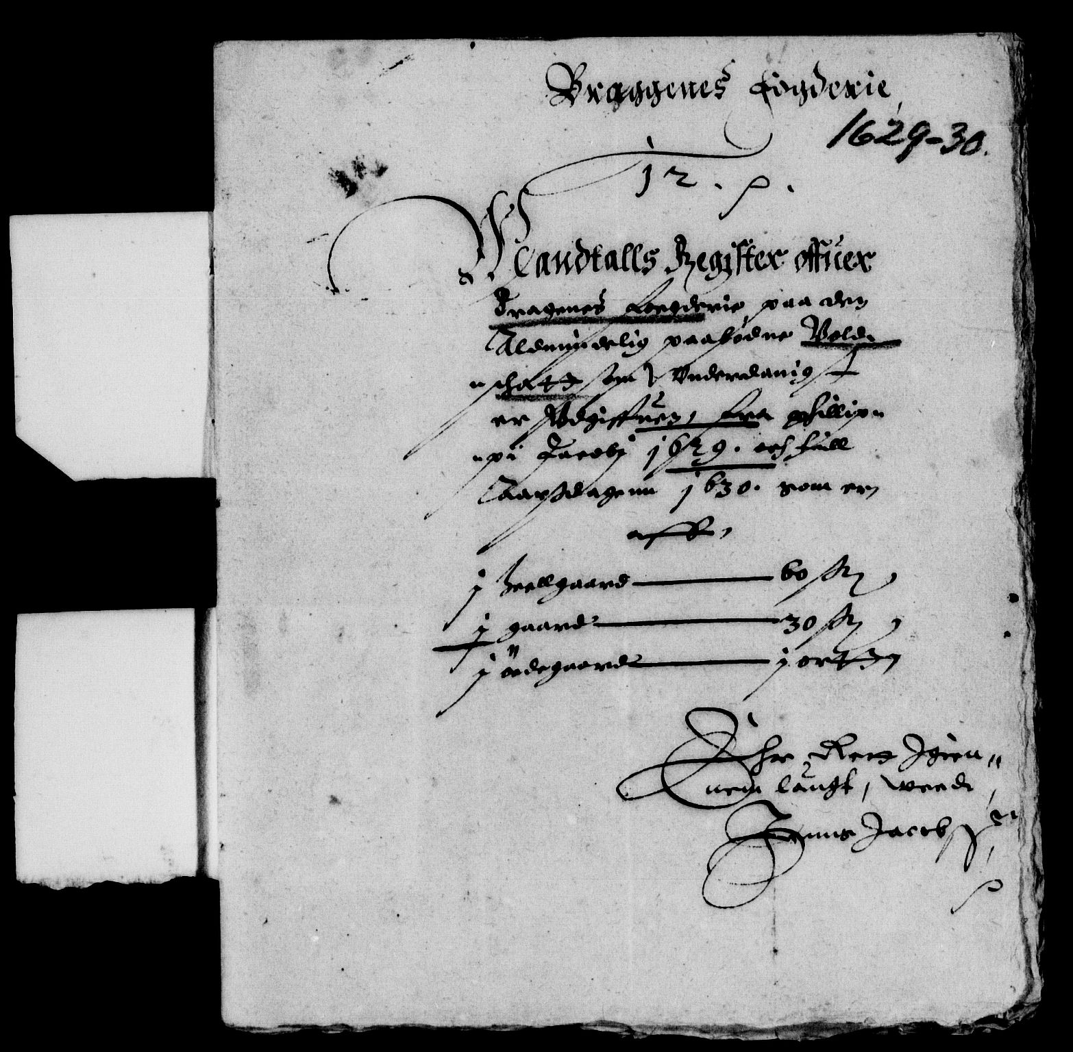 Rentekammeret inntil 1814, Reviderte regnskaper, Lensregnskaper, AV/RA-EA-5023/R/Rb/Rba/L0097: Akershus len, 1629-1630