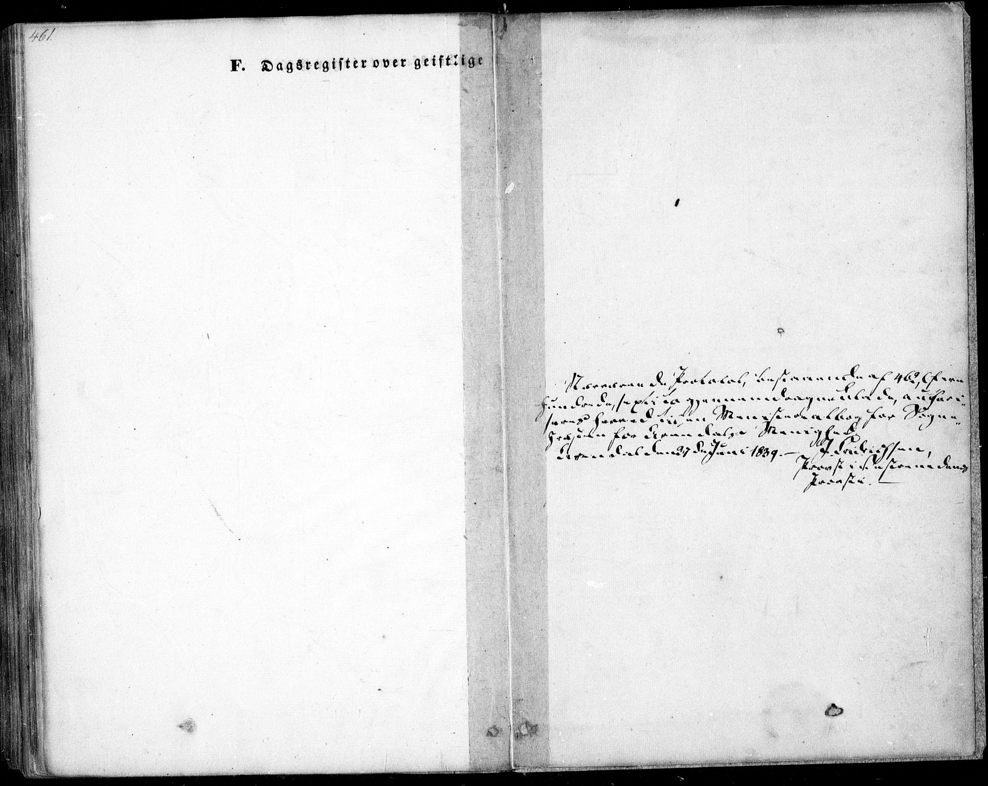 Arendal sokneprestkontor, Trefoldighet, SAK/1111-0040/F/Fa/L0005: Parish register (official) no. A 5, 1838-1854, p. 461