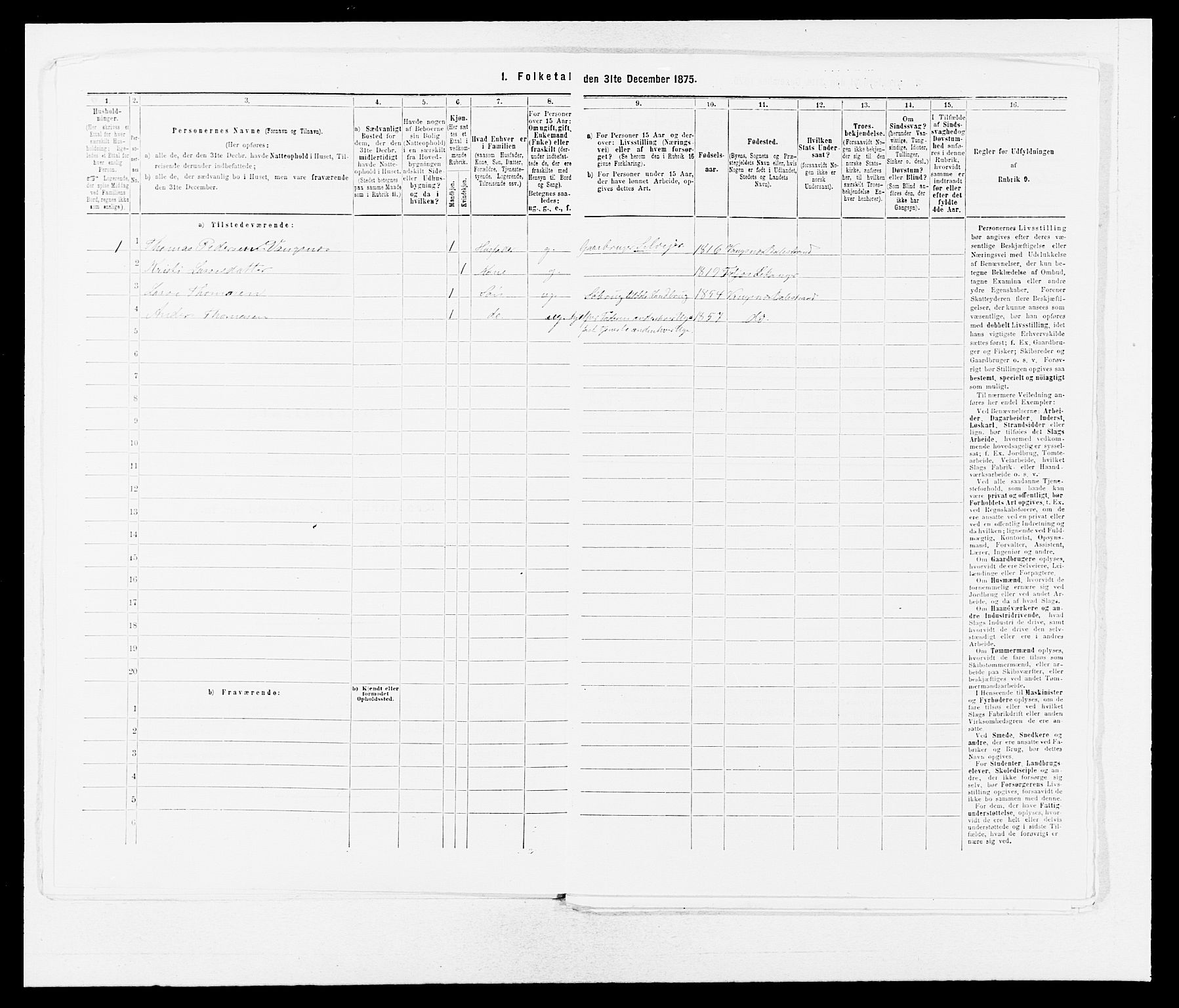 SAB, 1875 census for 1418P Balestrand, 1875, p. 609