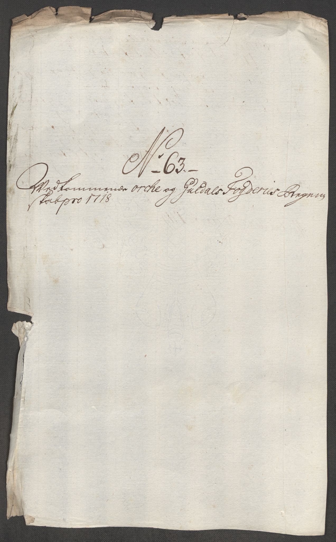 Rentekammeret inntil 1814, Reviderte regnskaper, Fogderegnskap, AV/RA-EA-4092/R60/L3972: Fogderegnskap Orkdal og Gauldal, 1718, p. 132