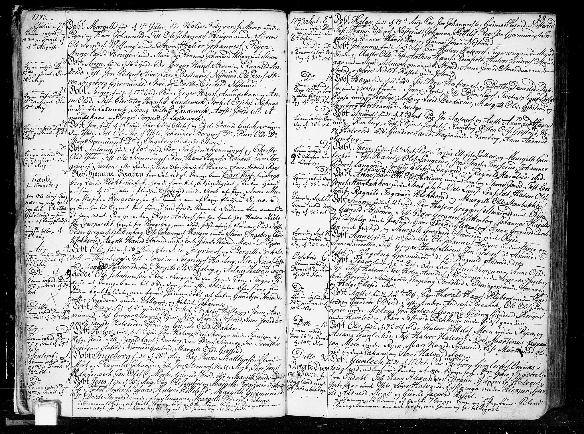 Heddal kirkebøker, SAKO/A-268/F/Fa/L0004: Parish register (official) no. I 4, 1784-1814, p. 28