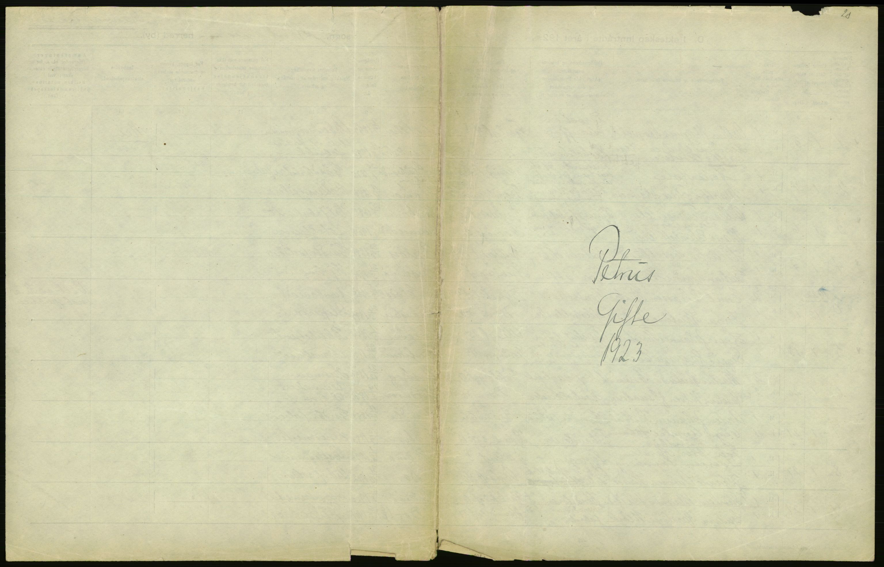 Statistisk sentralbyrå, Sosiodemografiske emner, Befolkning, AV/RA-S-2228/D/Df/Dfc/Dfcc/L0008: Kristiania: Gifte, 1923, p. 115