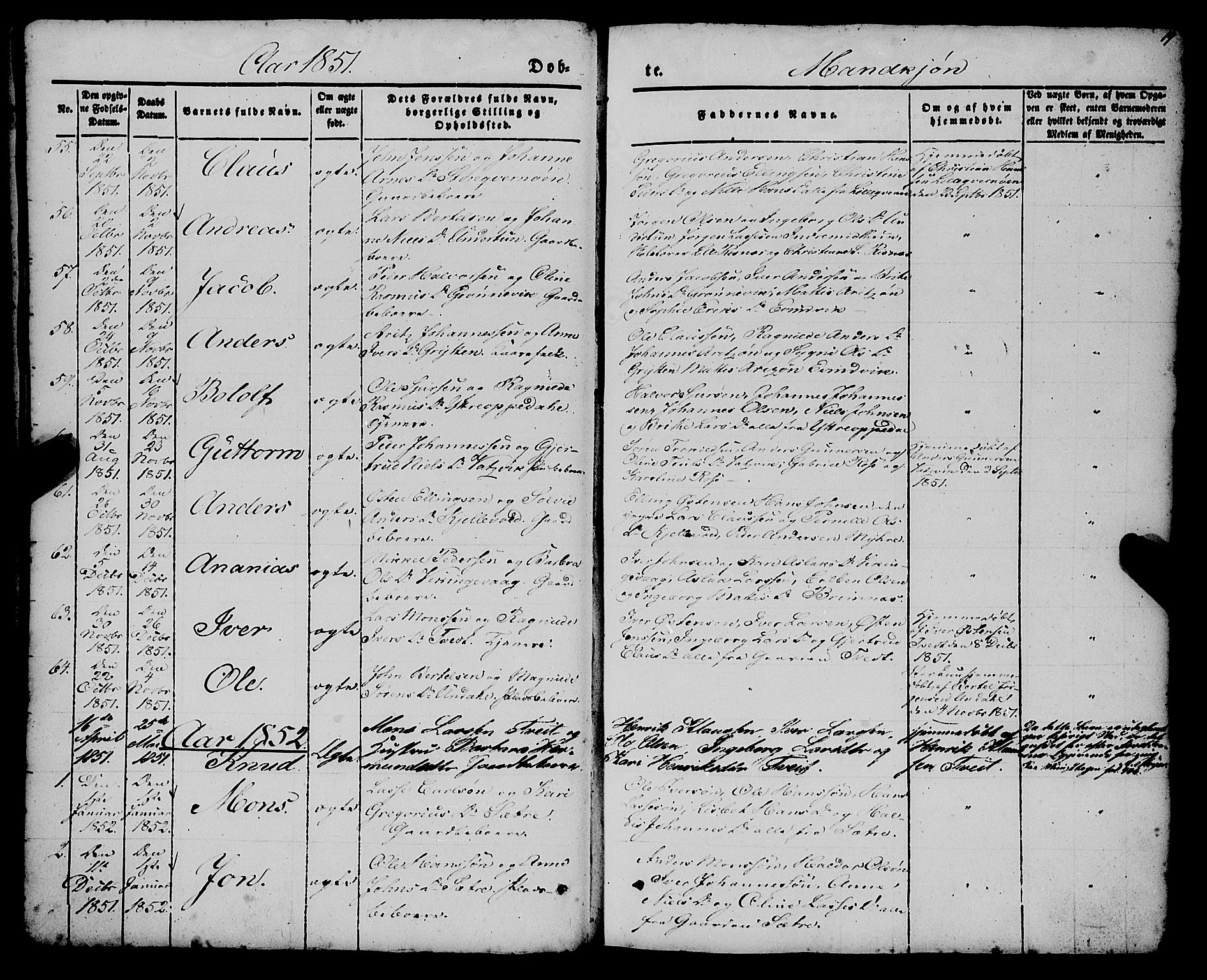 Gulen sokneprestembete, SAB/A-80201/H/Haa/Haaa/L0021: Parish register (official) no. A 21, 1848-1858, p. 19