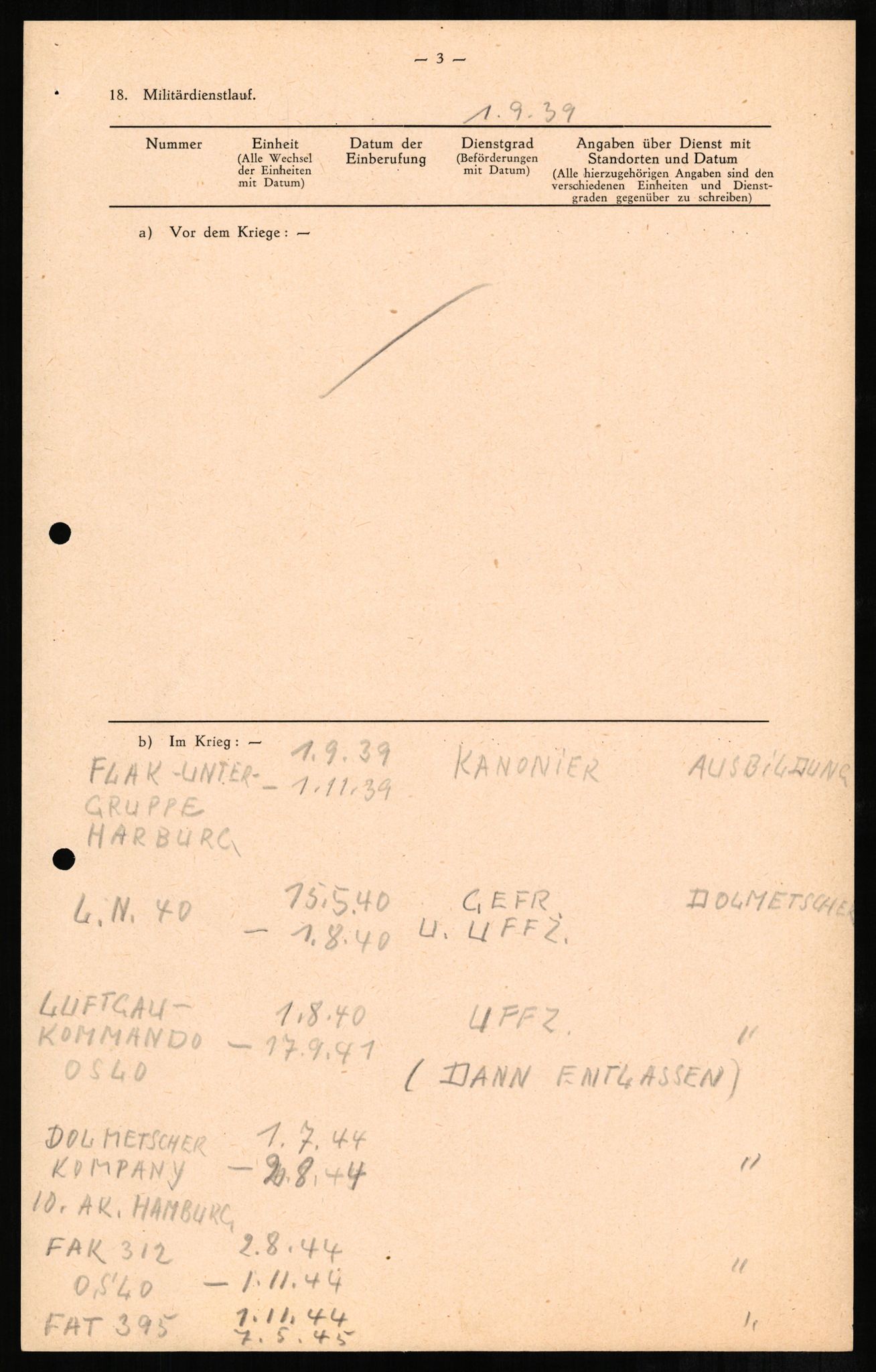 Forsvaret, Forsvarets overkommando II, AV/RA-RAFA-3915/D/Db/L0001: CI Questionaires. Tyske okkupasjonsstyrker i Norge. Tyskere., 1945-1946, p. 117