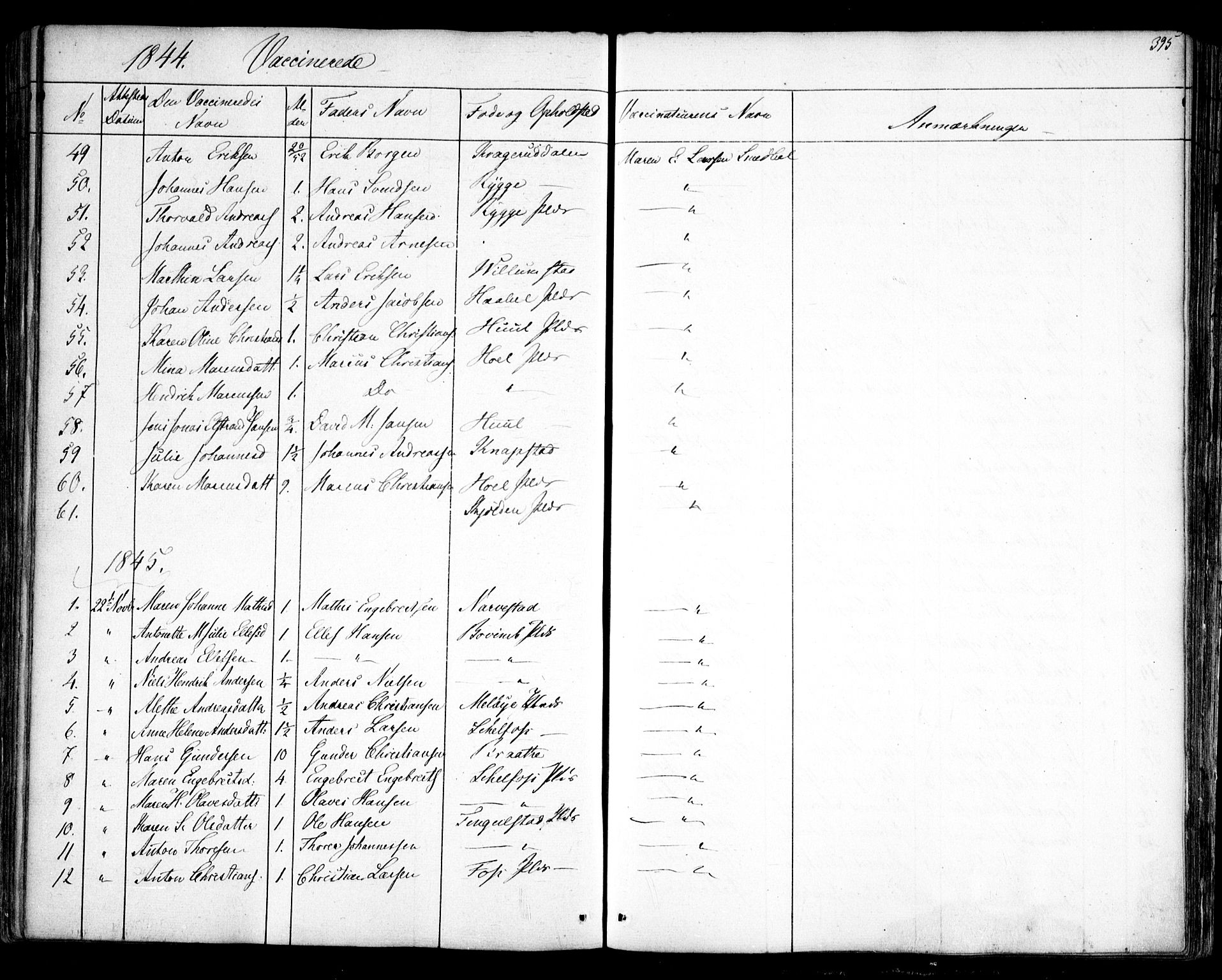 Hobøl prestekontor Kirkebøker, SAO/A-2002/F/Fa/L0003: Parish register (official) no. I 3, 1842-1864, p. 395