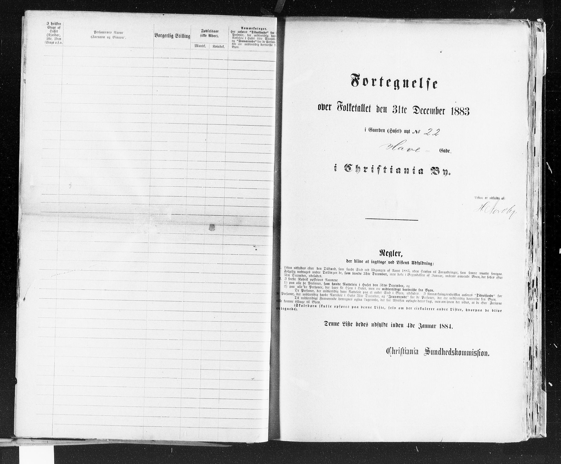 OBA, Municipal Census 1883 for Kristiania, 1883, p. 1610