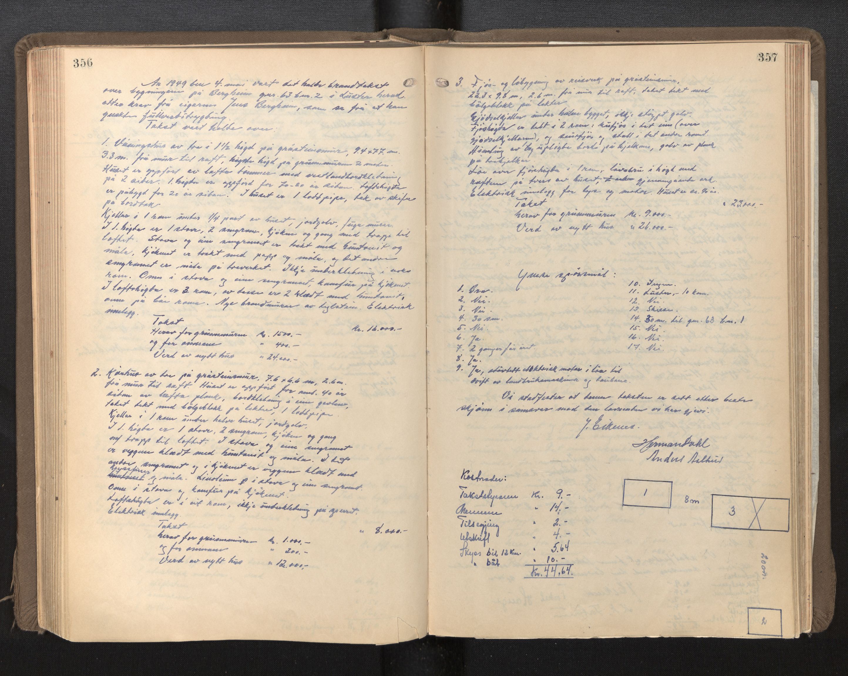 Lensmannen i Luster, AV/SAB-A-29301/0012/L0005: Branntakstprotokoll, 1928-1955, p. 356-357