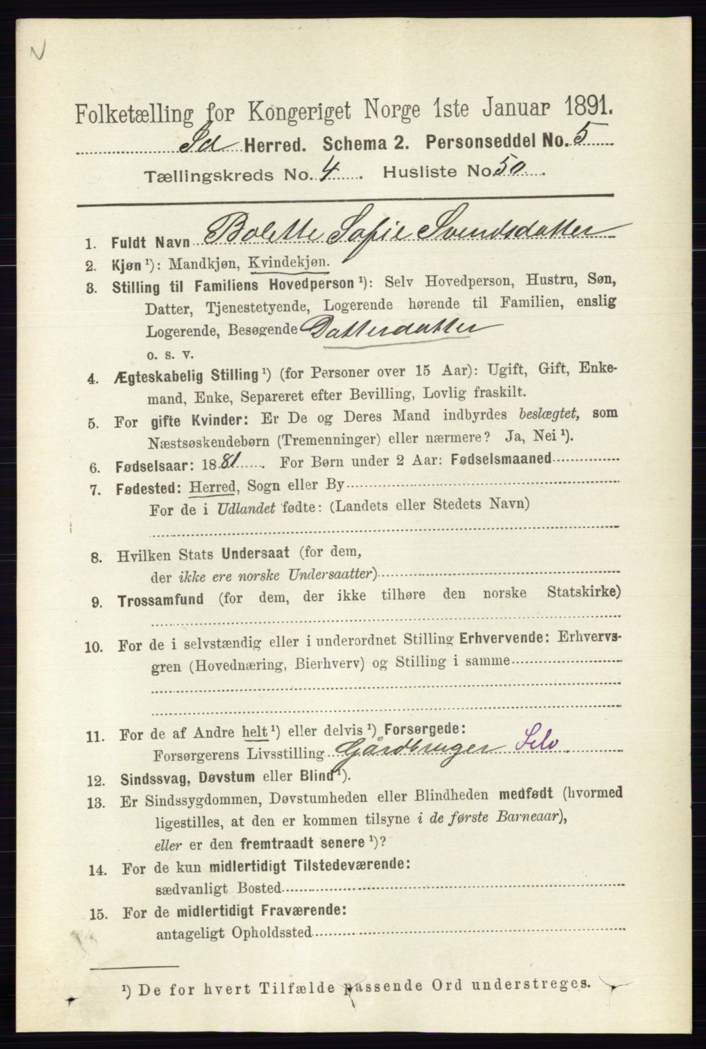 RA, 1891 census for 0117 Idd, 1891, p. 3163