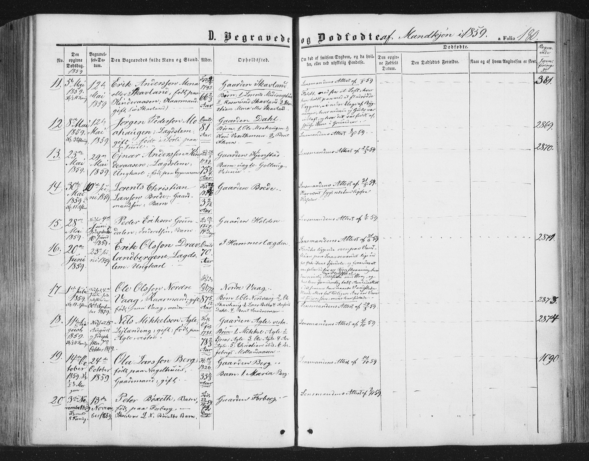 Ministerialprotokoller, klokkerbøker og fødselsregistre - Nord-Trøndelag, SAT/A-1458/749/L0472: Parish register (official) no. 749A06, 1857-1873, p. 180