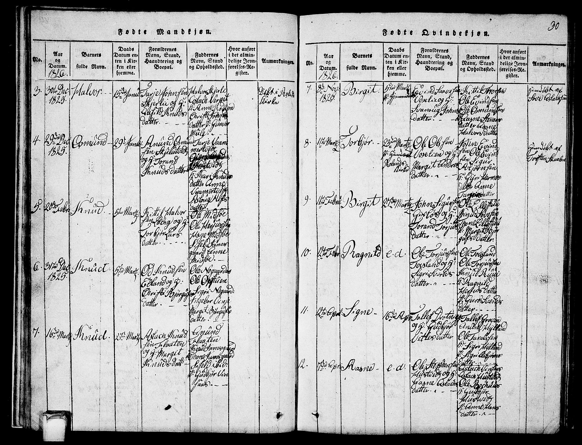 Vinje kirkebøker, SAKO/A-312/G/Ga/L0001: Parish register (copy) no. I 1, 1814-1843, p. 30