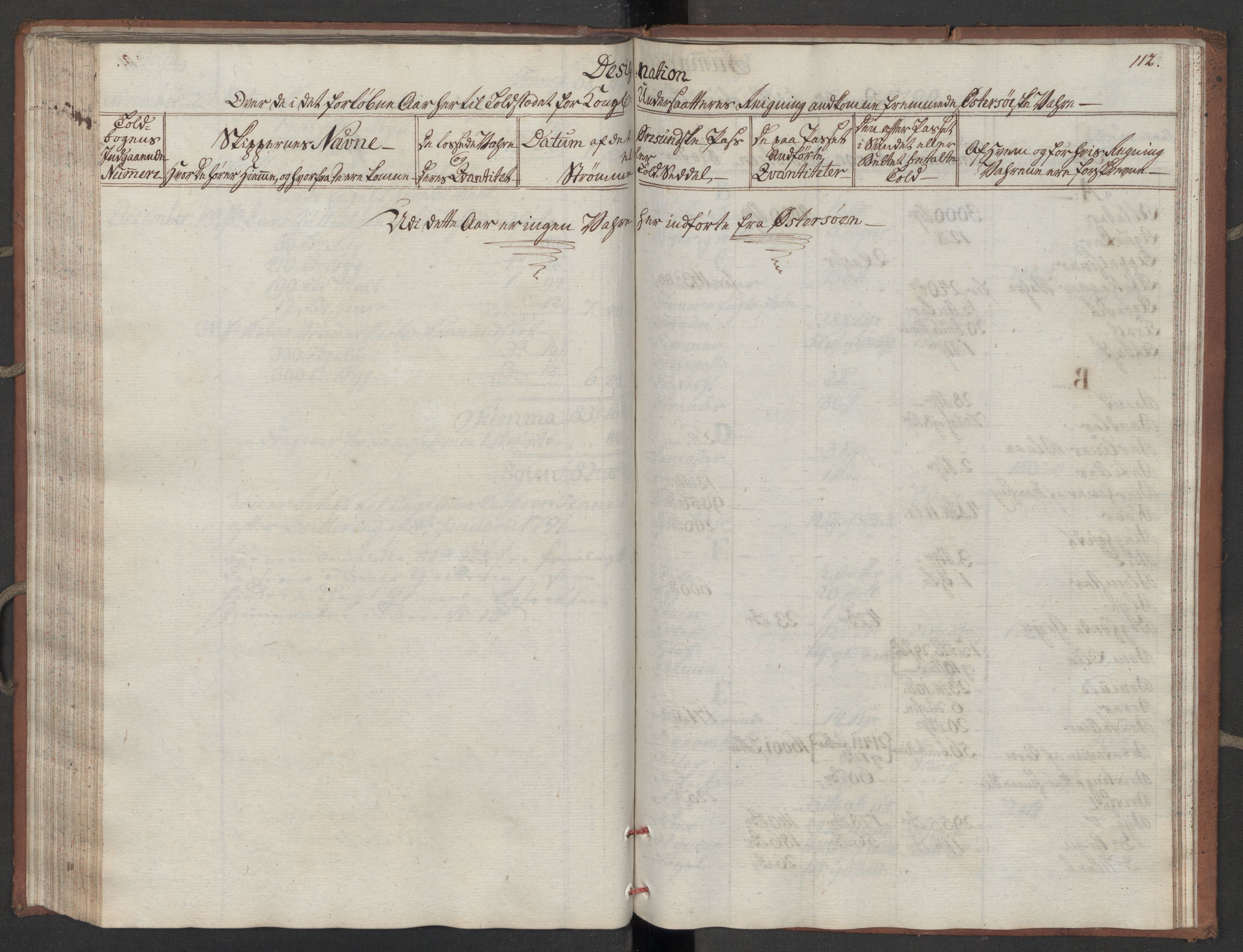 Generaltollkammeret, tollregnskaper, AV/RA-EA-5490/R10/L0052/0001: Tollregnskaper Tønsberg / Inngående tollbok, 1790, p. 111b-112a