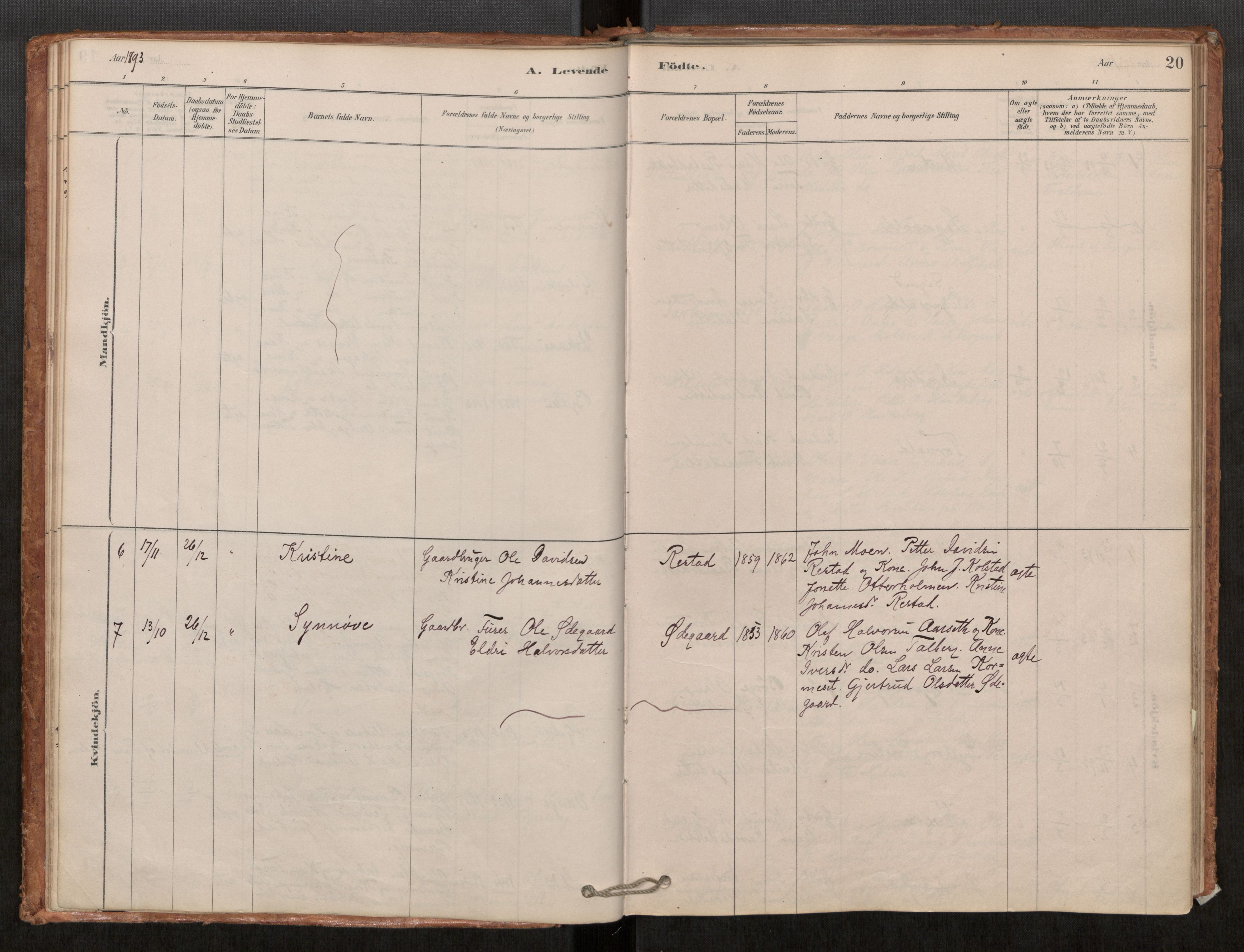 Ministerialprotokoller, klokkerbøker og fødselsregistre - Møre og Romsdal, AV/SAT-A-1454/550/L0621: Parish register (official) no. 550A01, 1878-1915, p. 20