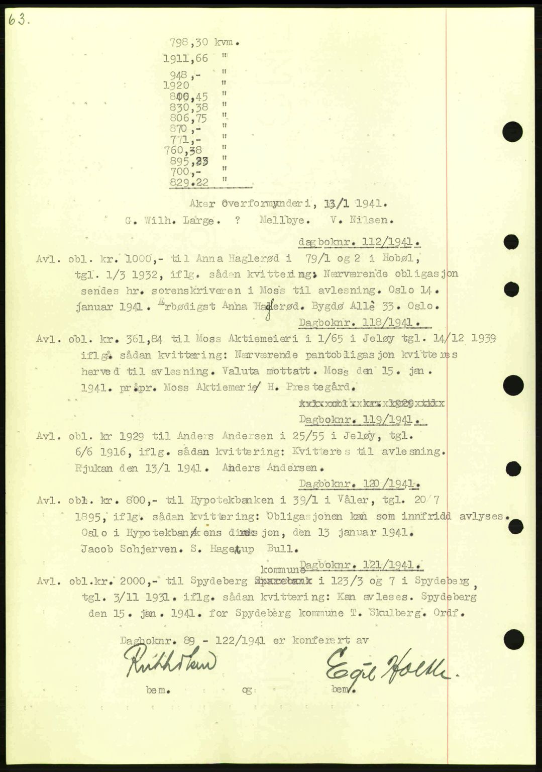 Moss sorenskriveri, SAO/A-10168: Mortgage book no. B10, 1940-1941, Diary no: : 112/1941