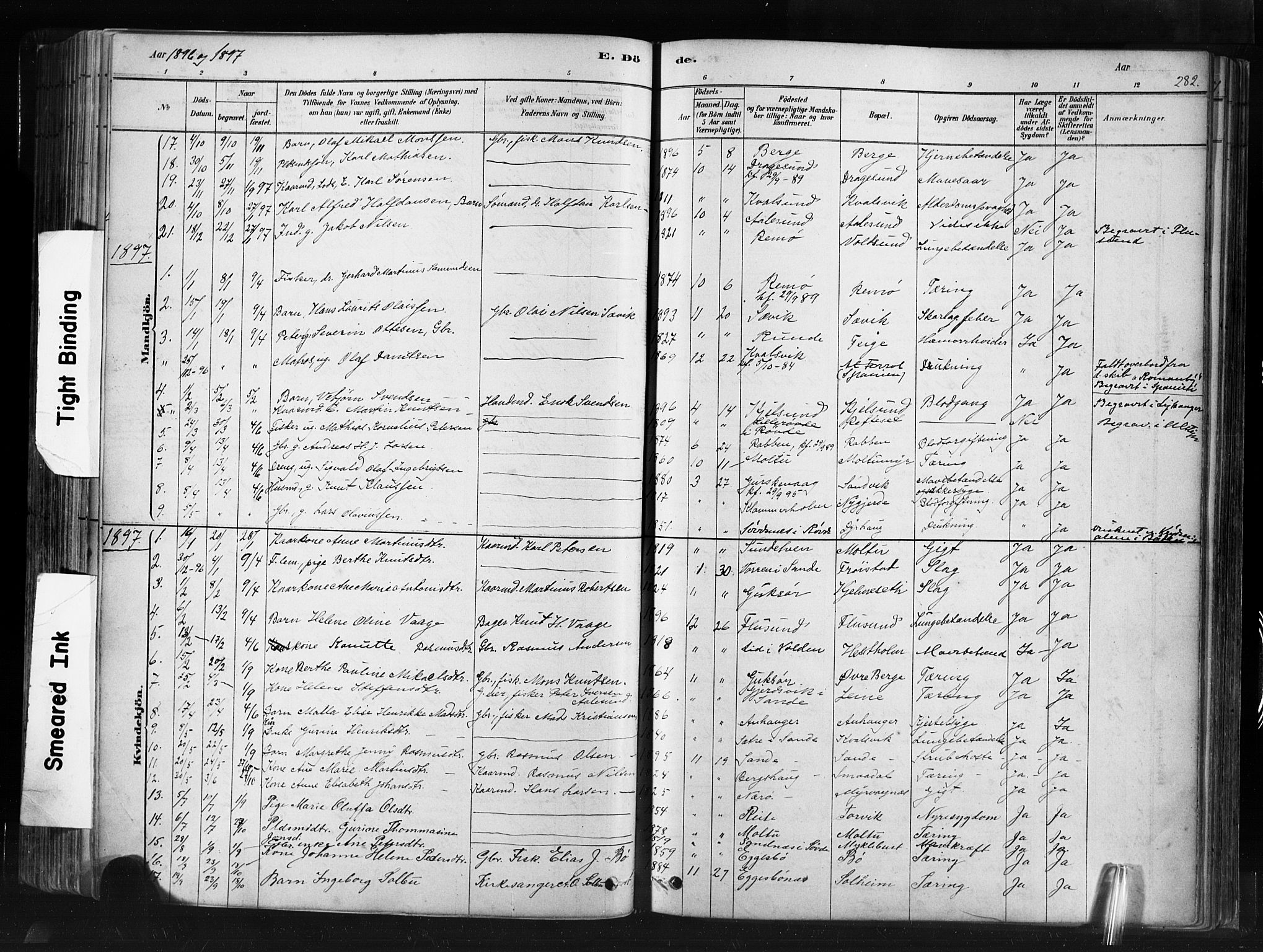 Ministerialprotokoller, klokkerbøker og fødselsregistre - Møre og Romsdal, SAT/A-1454/507/L0073: Parish register (official) no. 507A08, 1878-1904, p. 282