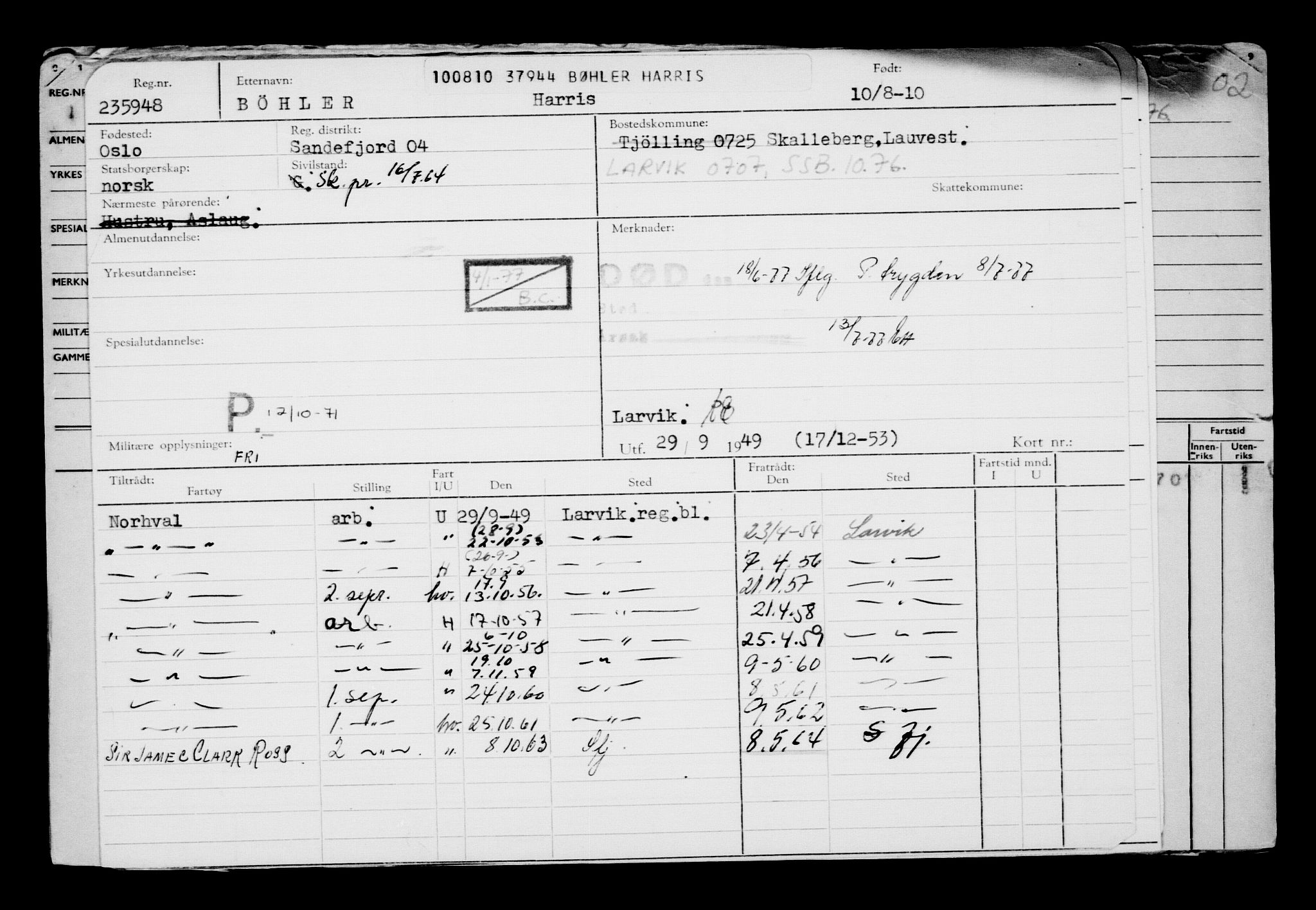 Direktoratet for sjømenn, AV/RA-S-3545/G/Gb/L0091: Hovedkort, 1910, p. 149