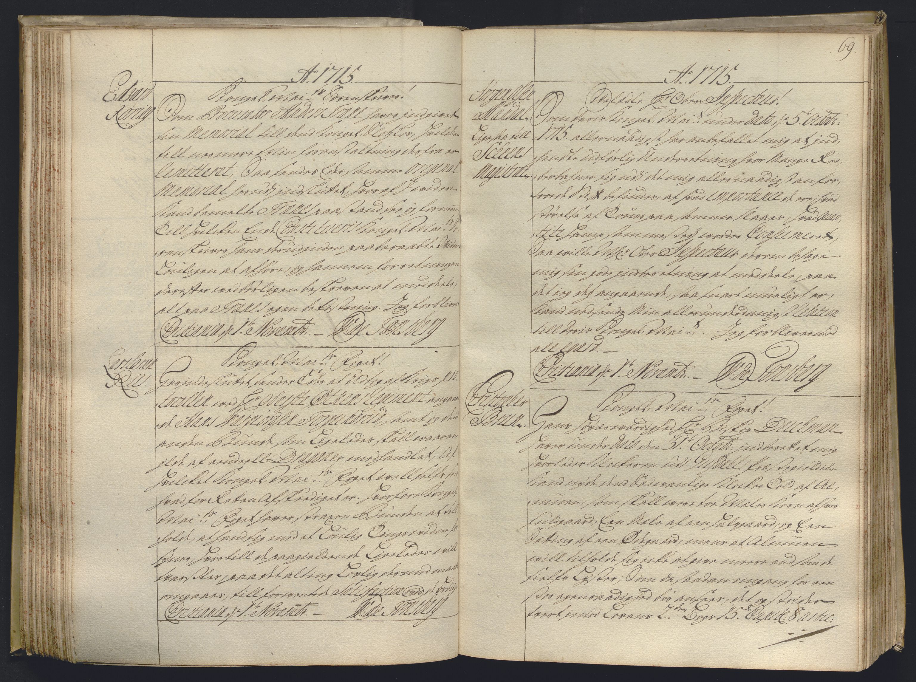 Kristiania stiftamt, AV/SAO-A-10386/B/Ba/L0004: Kopibok, 1715-1717, p. 68b-69a