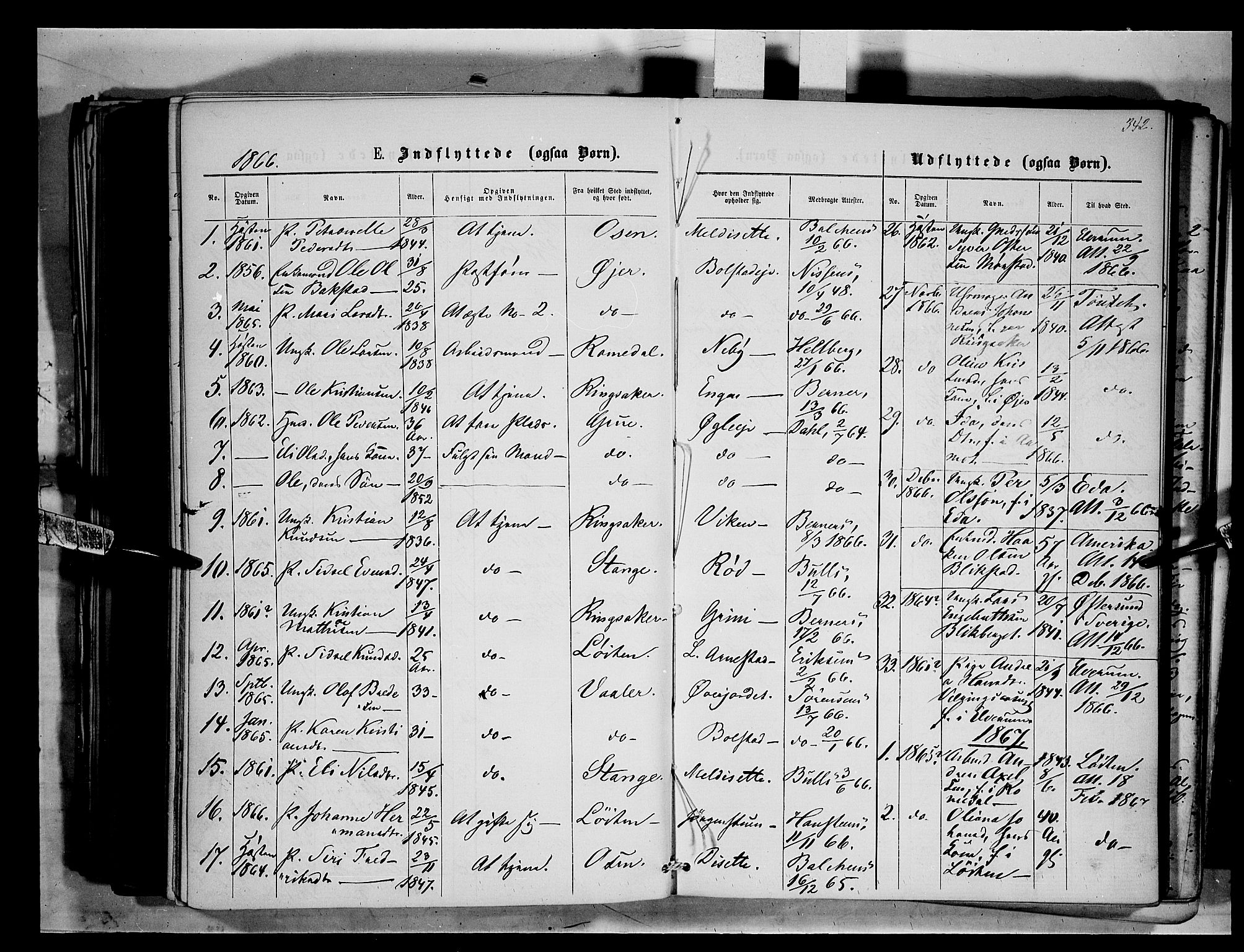 Åmot prestekontor, Hedmark, SAH/PREST-056/H/Ha/Haa/L0008: Parish register (official) no. 8, 1862-1875, p. 342