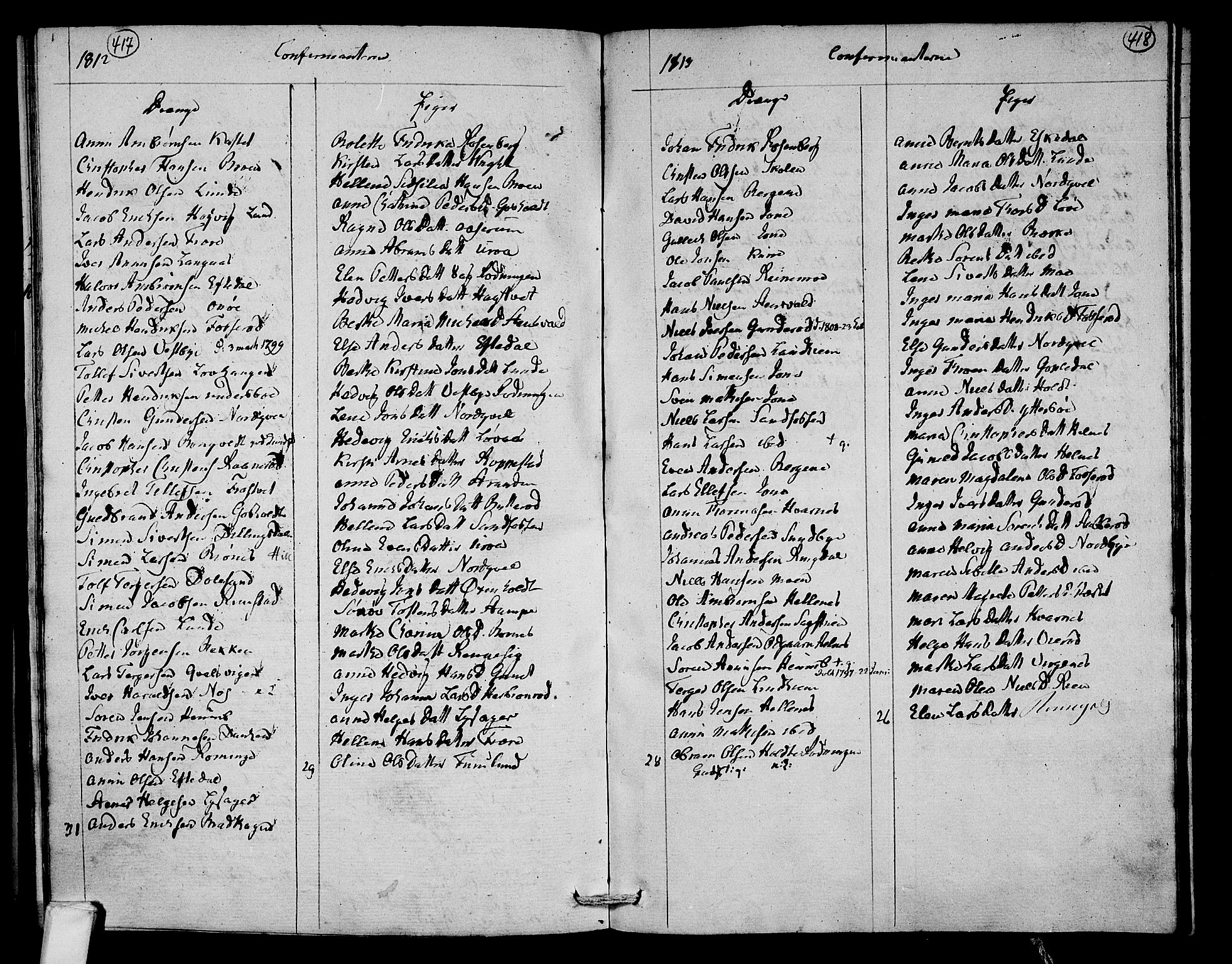 Hedrum kirkebøker, AV/SAKO-A-344/F/Fa/L0003: Parish register (official) no. I 3, 1807-1816, p. 417-418