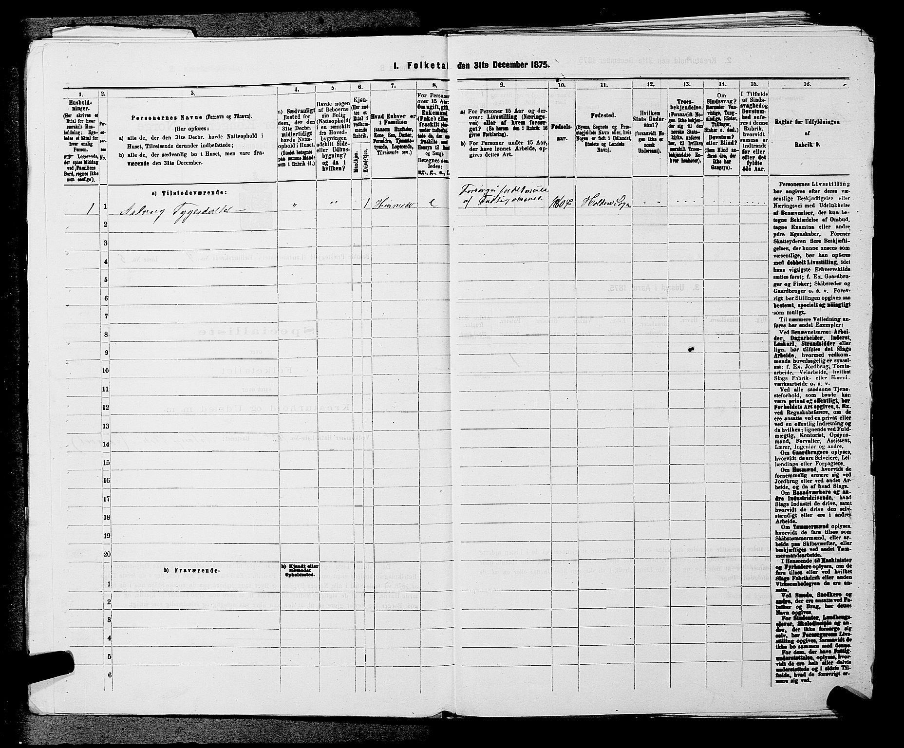 SAKO, 1875 census for 0814L Bamble/Bamble, 1875, p. 538