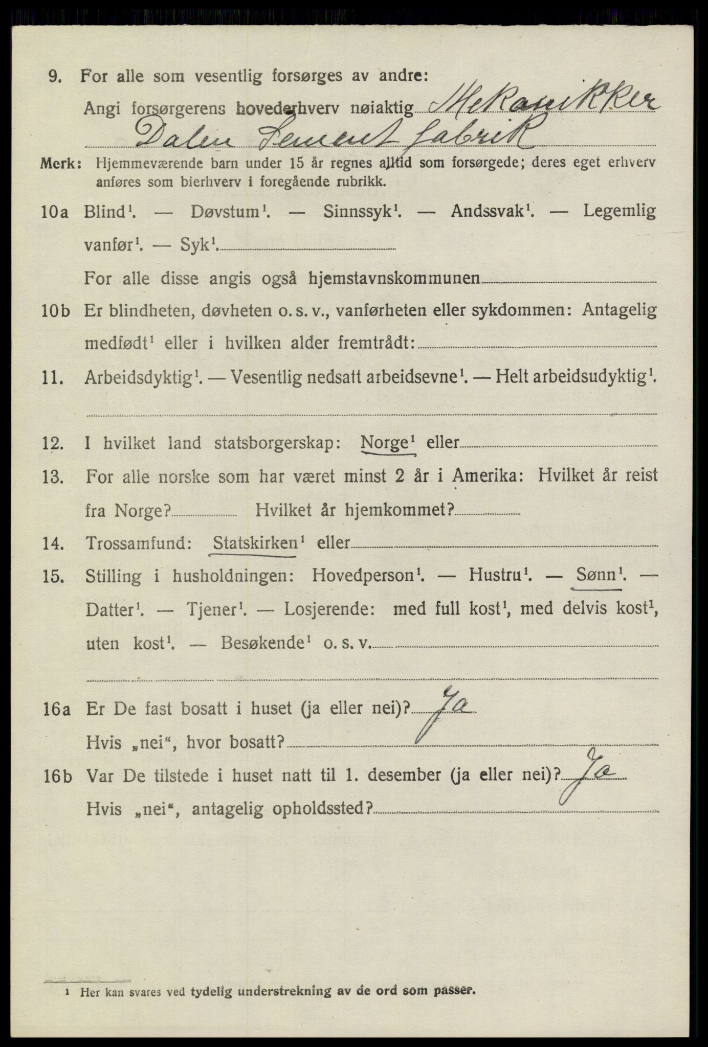 SAKO, 1920 census for Sannidal, 1920, p. 4056