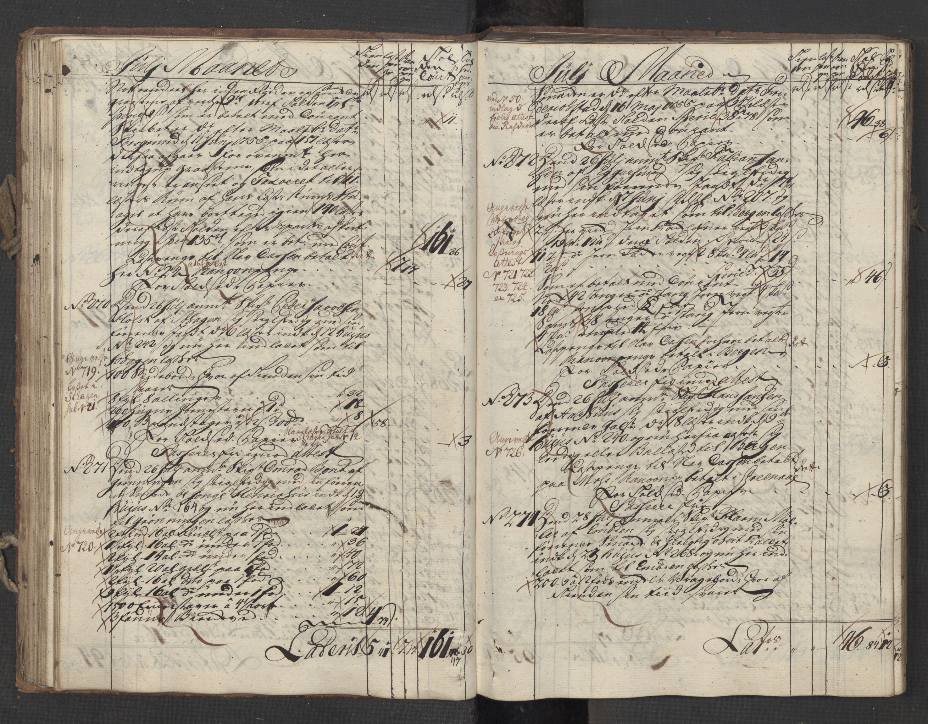 Generaltollkammeret, tollregnskaper, RA/EA-5490/R12/L0029/0001: Tollregnskaper Langesund / Utgående hovedtollbok, 1756, p. 65b-66a