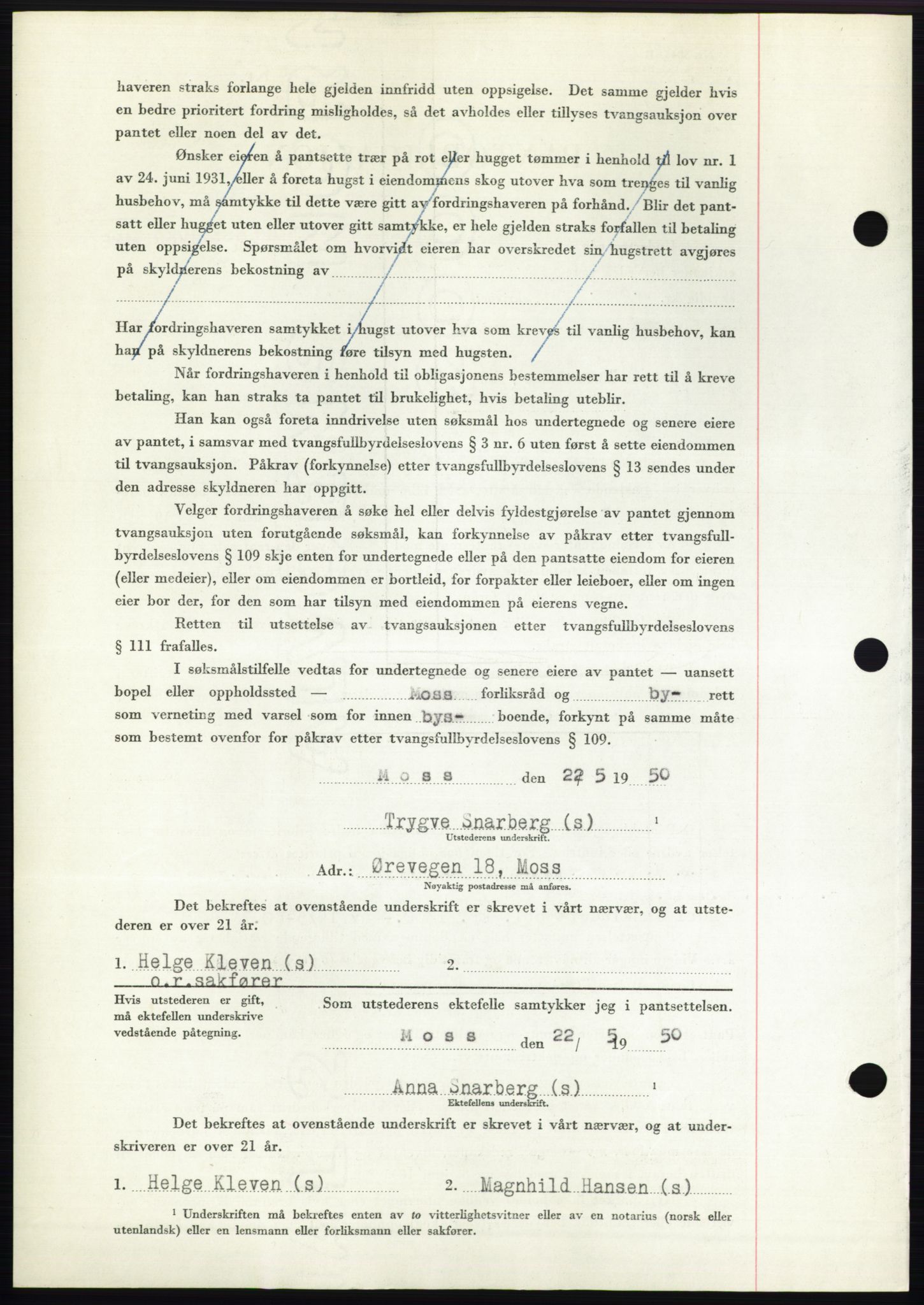 Moss sorenskriveri, AV/SAO-A-10168: Mortgage book no. B24, 1950-1950, Diary no: : 1542/1950