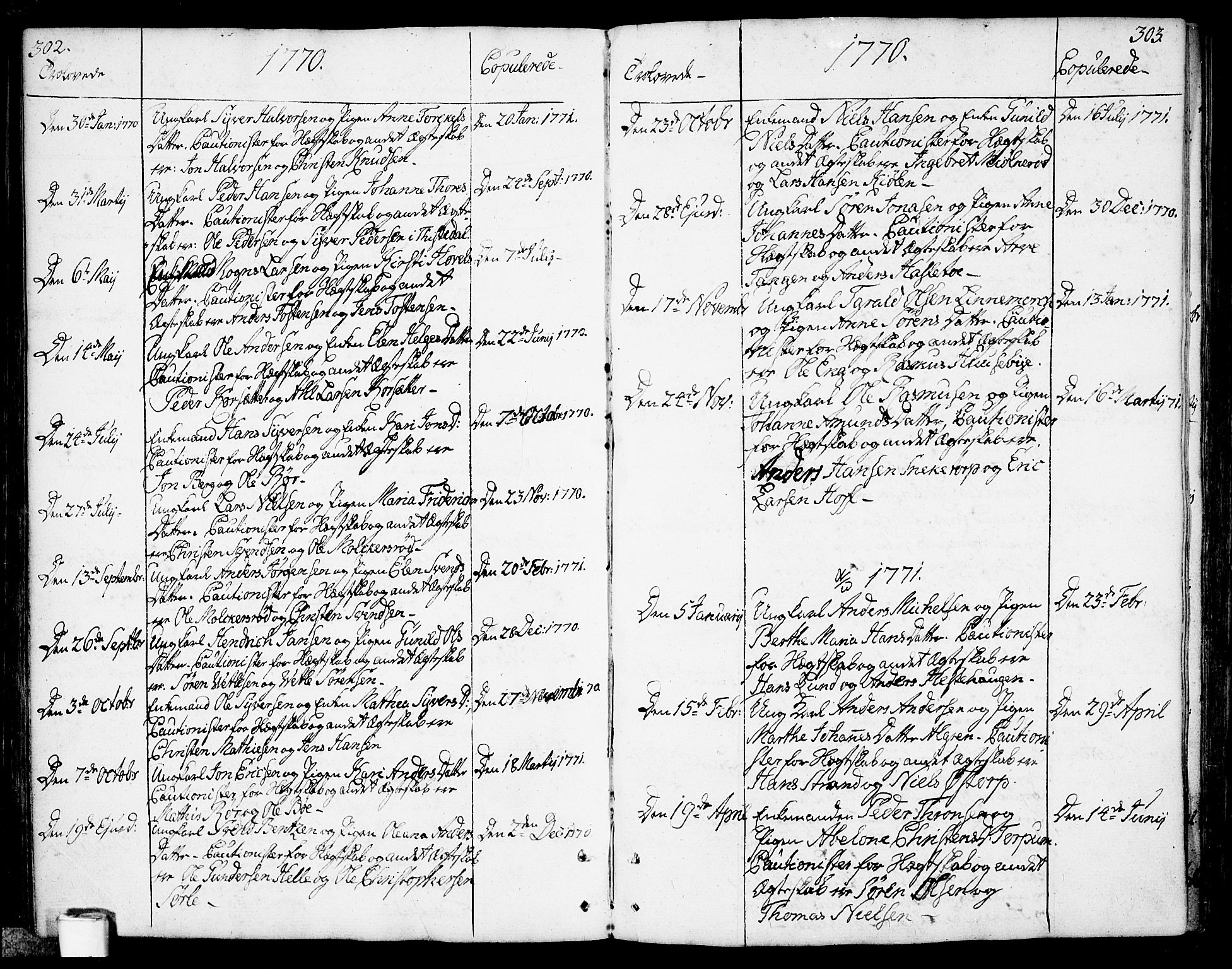 Berg prestekontor Kirkebøker, SAO/A-10902/F/Fa/L0001: Parish register (official) no. I 1, 1770-1814, p. 302-303