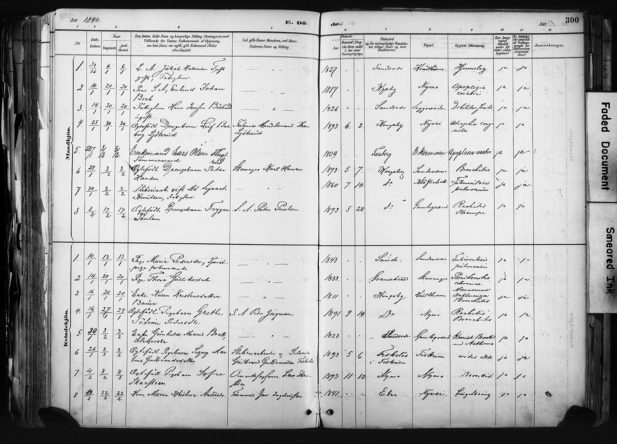 Kongsberg kirkebøker, SAKO/A-22/F/Fb/L0002: Parish register (official) no. II 2, 1886-1896, p. 390