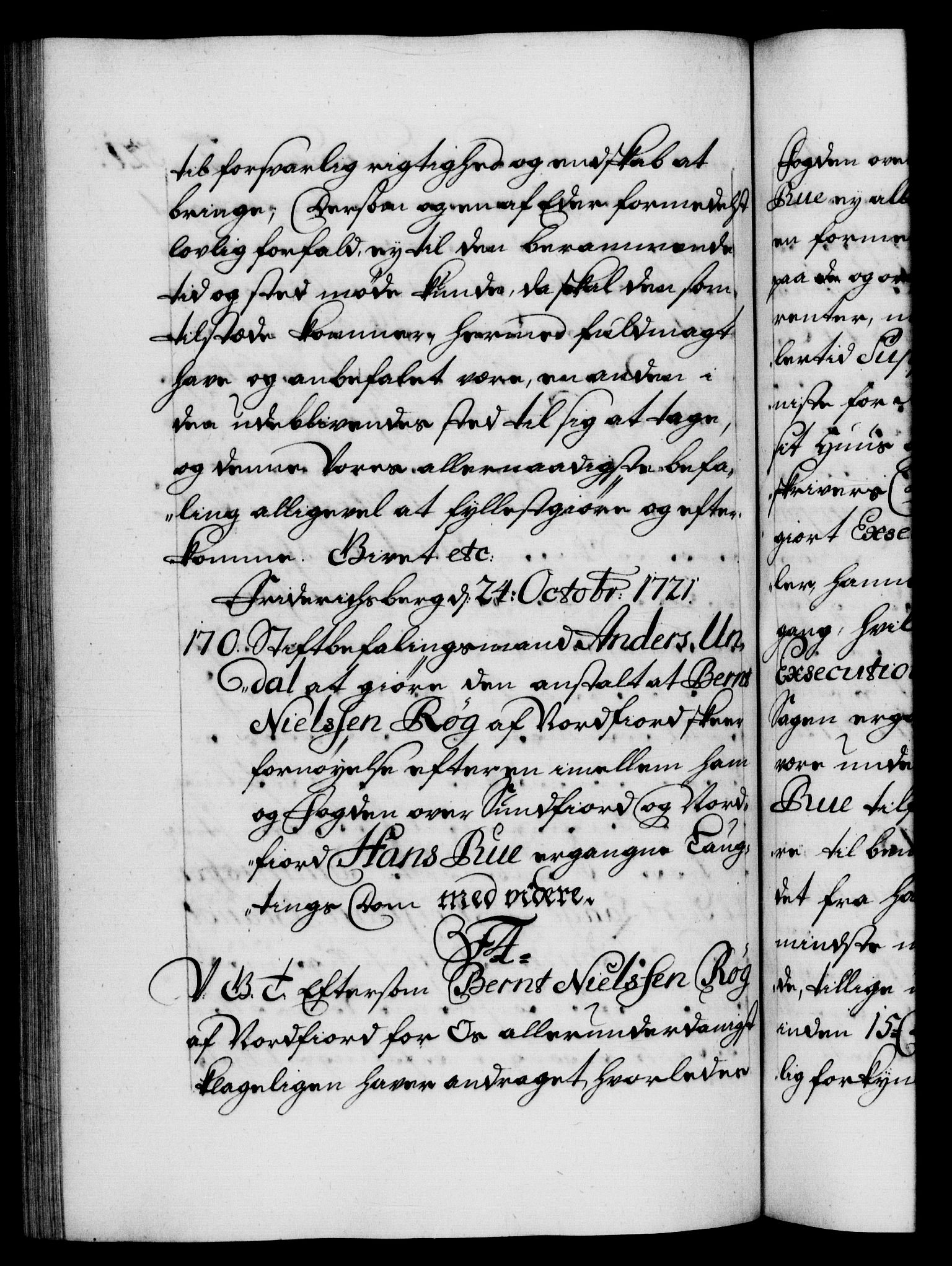 Danske Kanselli 1572-1799, AV/RA-EA-3023/F/Fc/Fca/Fcab/L0021: Norske tegnelser, 1719-1721, p. 521b