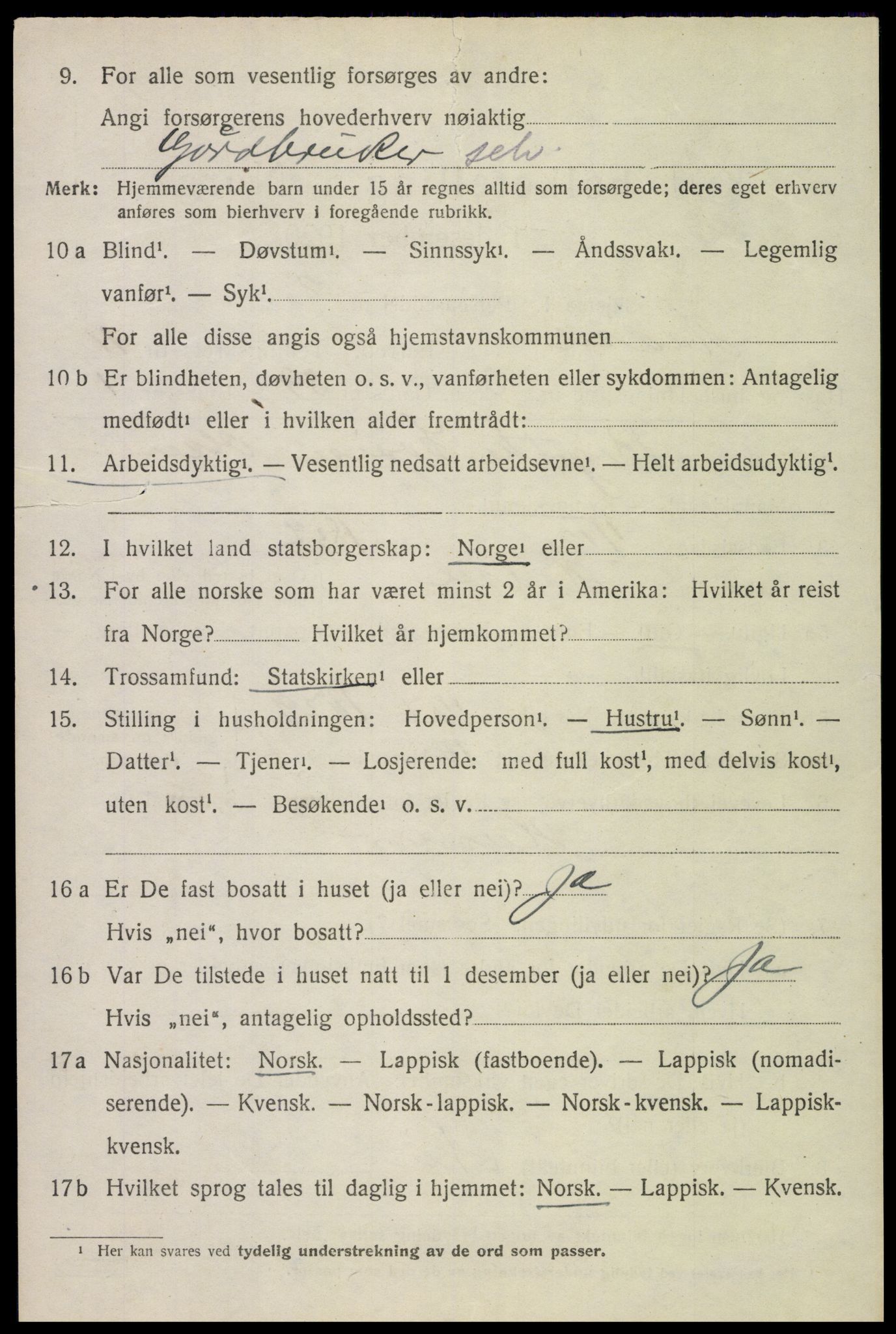 SAT, 1920 census for Hadsel, 1920, p. 8713