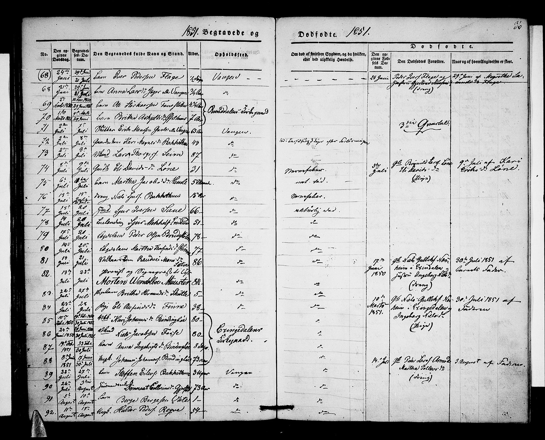Voss sokneprestembete, SAB/A-79001/H/Haa: Parish register (official) no. A 15, 1845-1855, p. 36