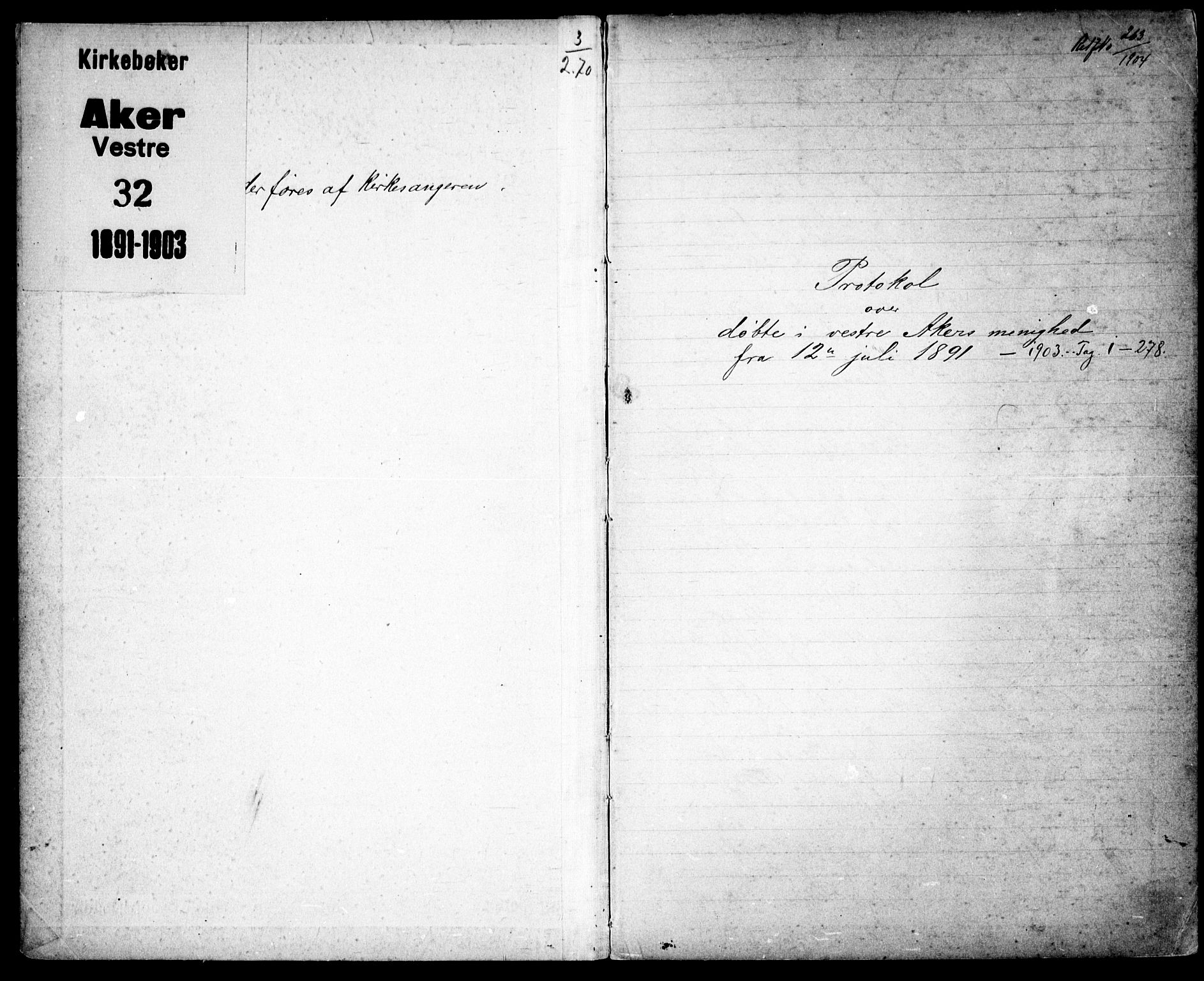 Vestre Aker prestekontor Kirkebøker, SAO/A-10025/G/Ga/L0004: Parish register (copy) no. I 4, 1891-1903