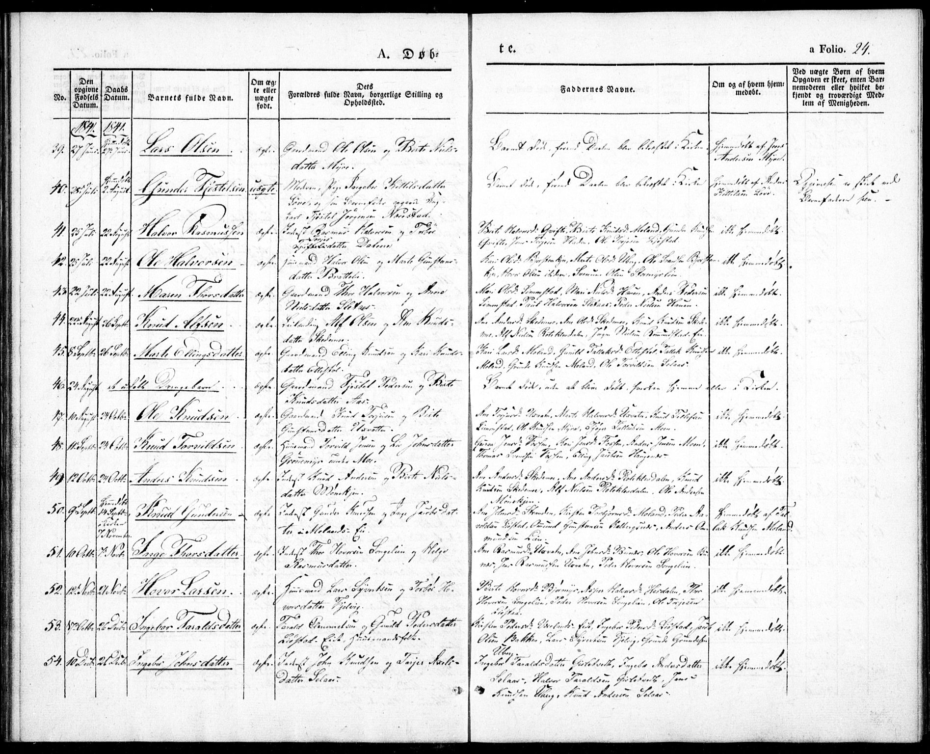 Gjerstad sokneprestkontor, AV/SAK-1111-0014/F/Fa/Fab/L0002: Parish register (official) no. A 2, 1835-1852, p. 24