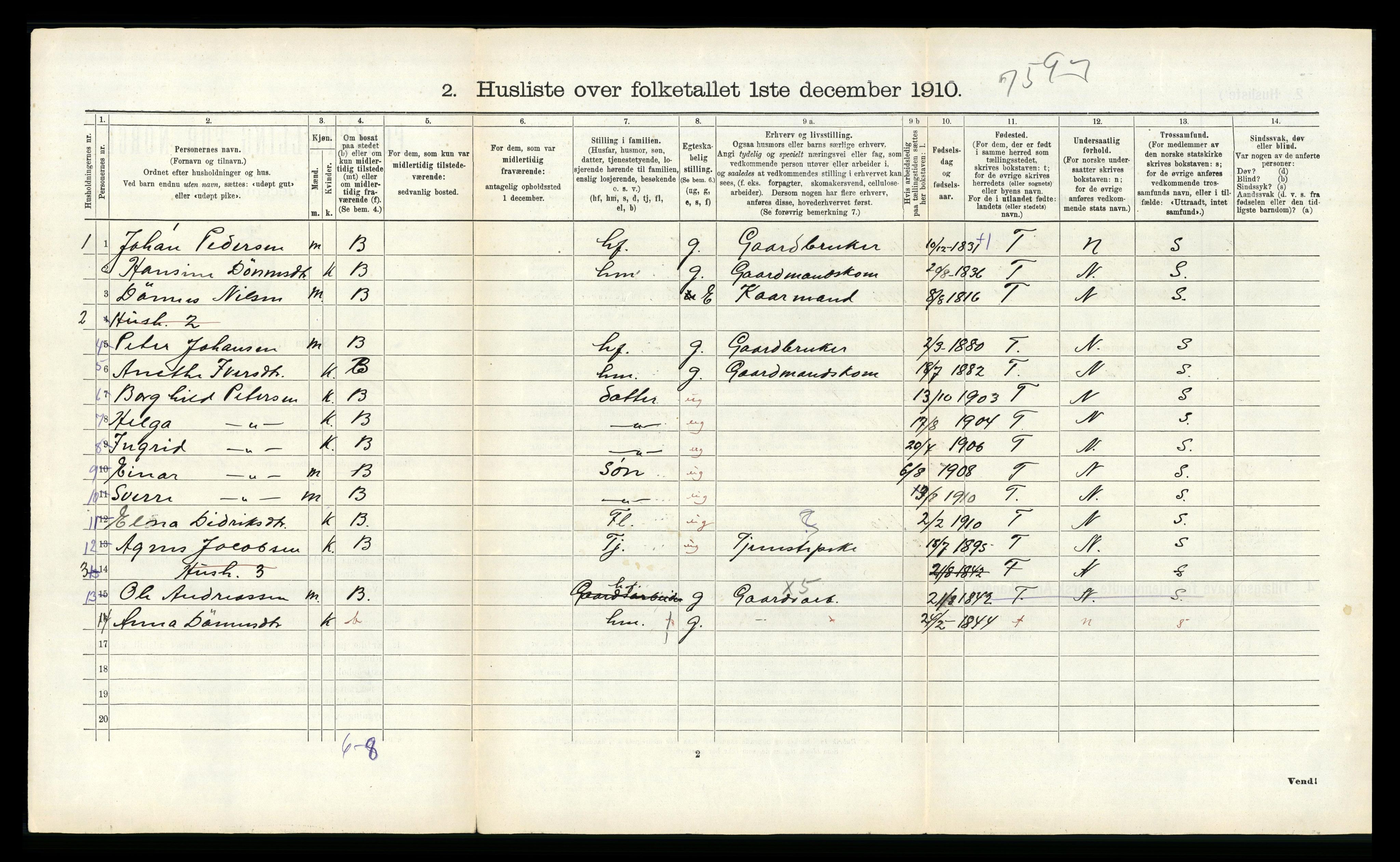 RA, 1910 census for Velfjord, 1910, p. 216