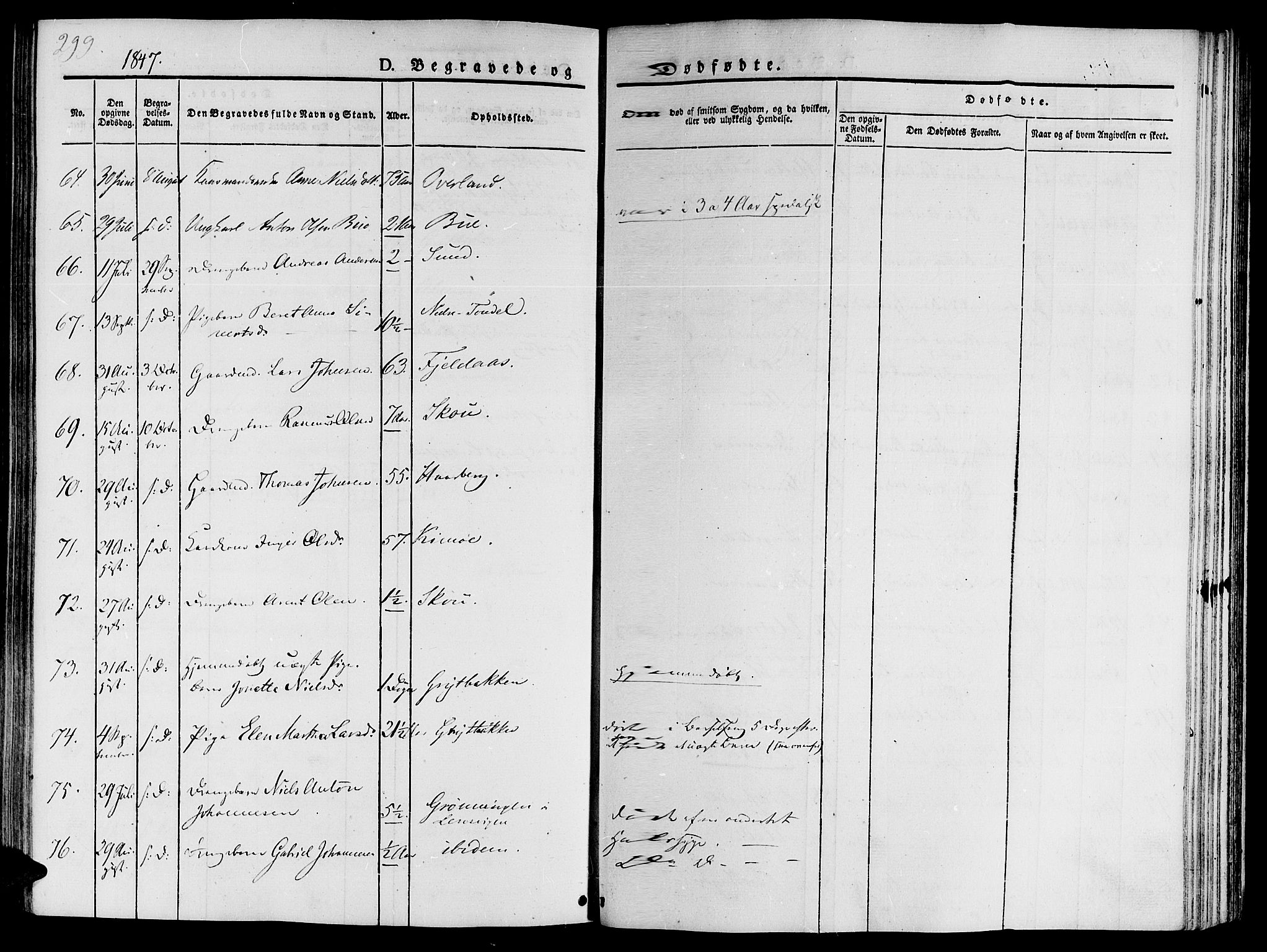 Ministerialprotokoller, klokkerbøker og fødselsregistre - Sør-Trøndelag, AV/SAT-A-1456/646/L0610: Parish register (official) no. 646A08, 1837-1847, p. 299