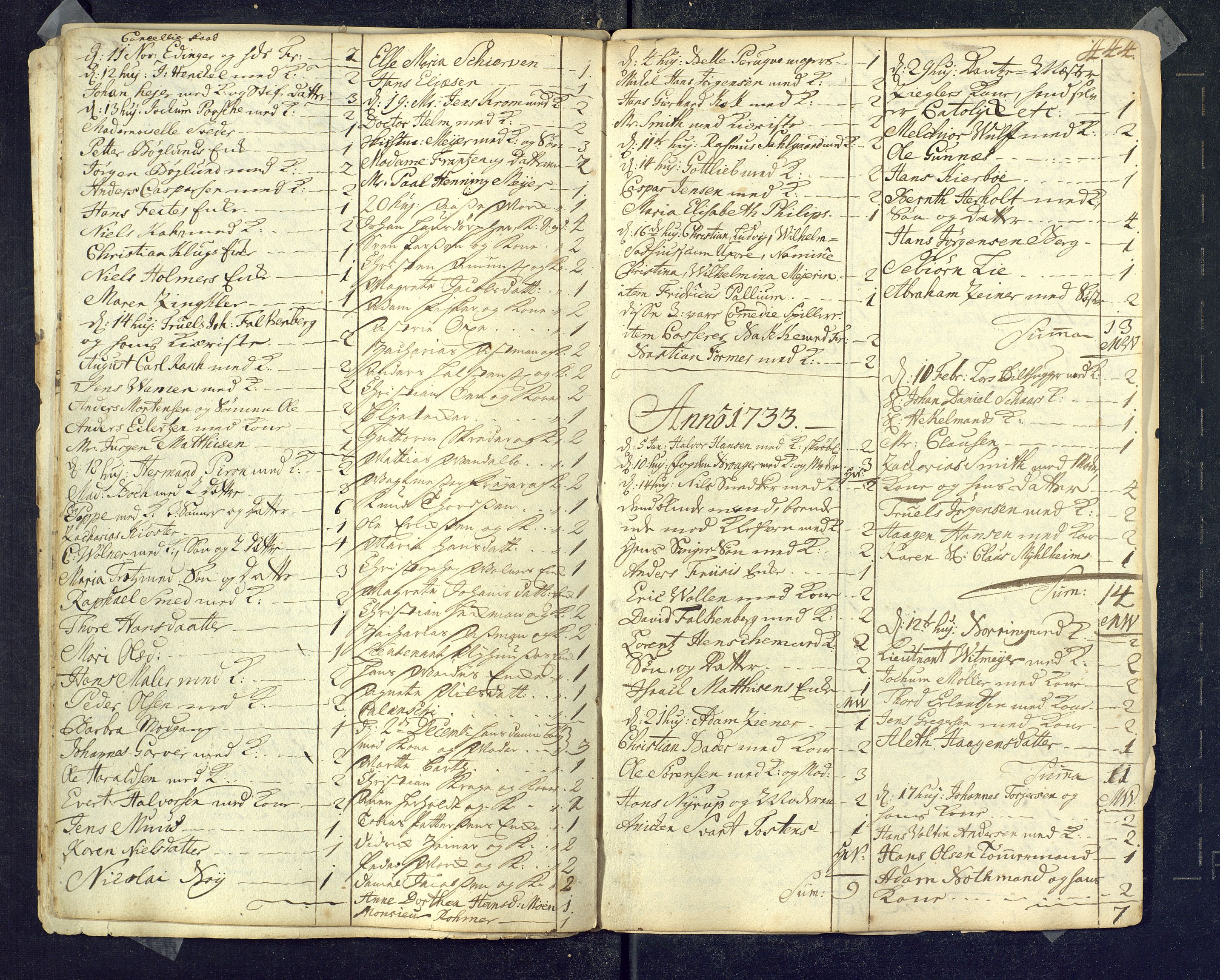 Kongsberg kirkebøker, SAKO/A-22/M/Ma/L0001: Communicants register no. 1, 1731-1739, p. 444