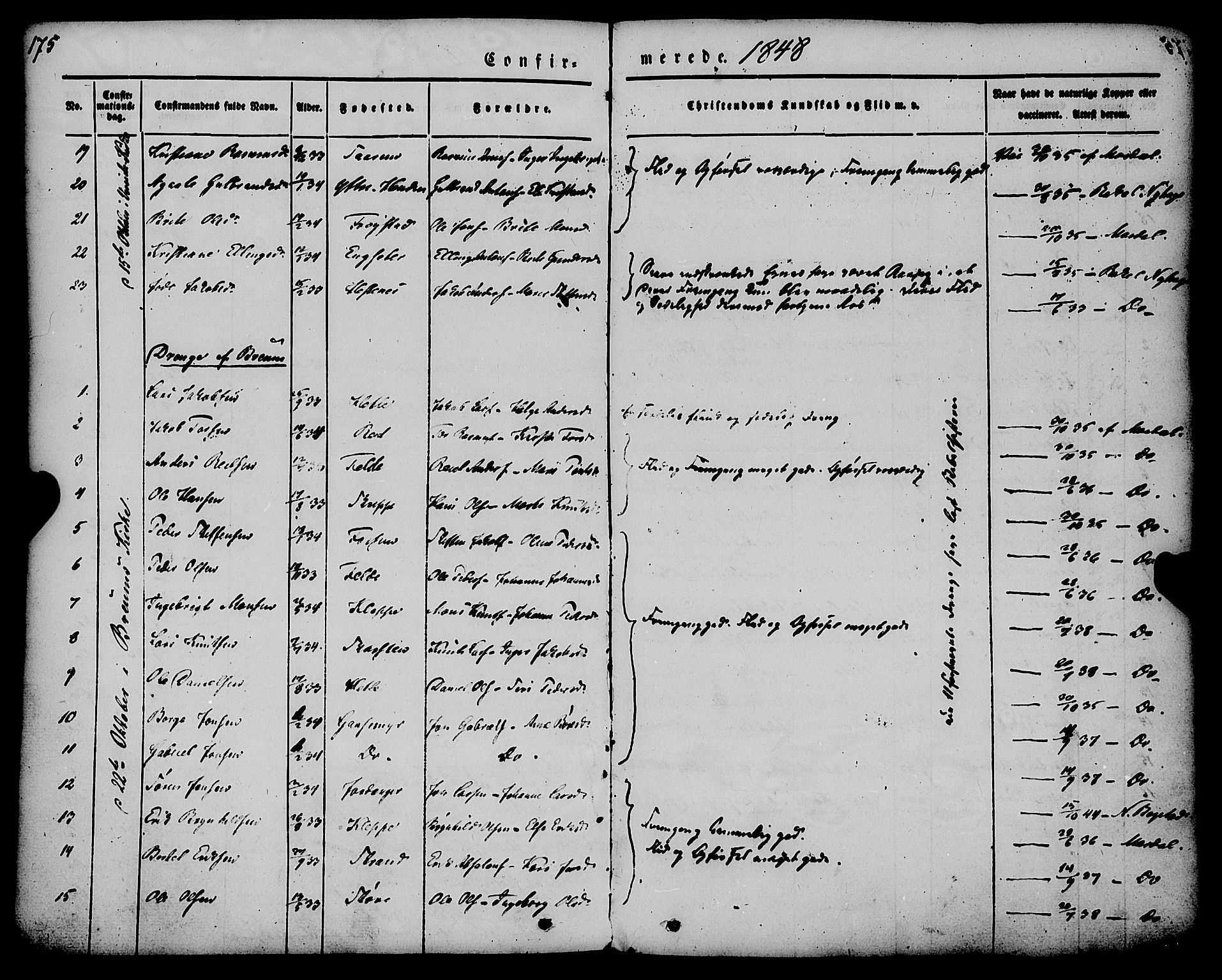 Gloppen sokneprestembete, AV/SAB-A-80101/H/Haa/Haaa/L0008: Parish register (official) no. A 8, 1837-1855, p. 175