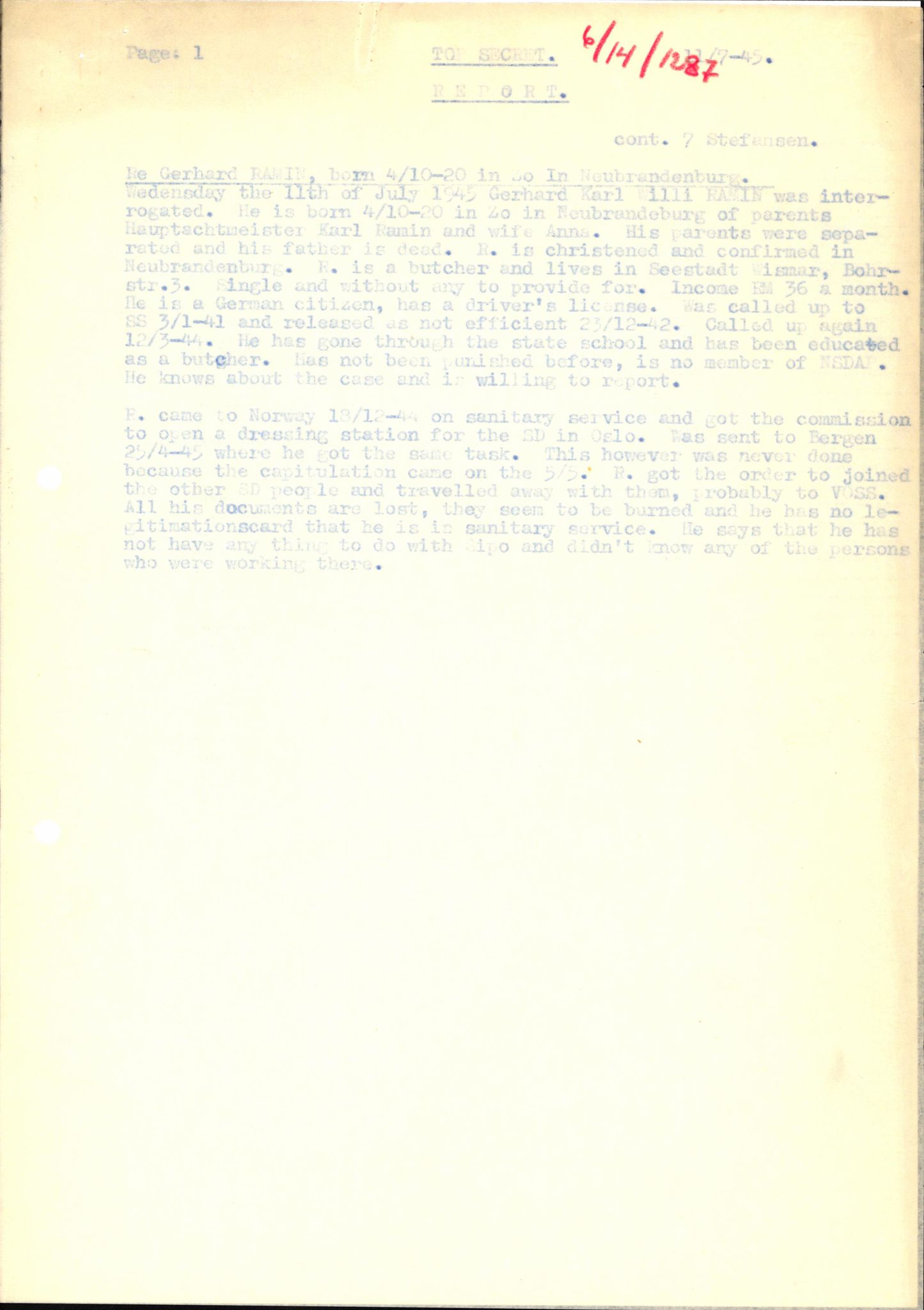 Forsvaret, Forsvarets overkommando II, AV/RA-RAFA-3915/D/Db/L0026: CI Questionaires. Tyske okkupasjonsstyrker i Norge. Tyskere., 1945-1946, p. 535