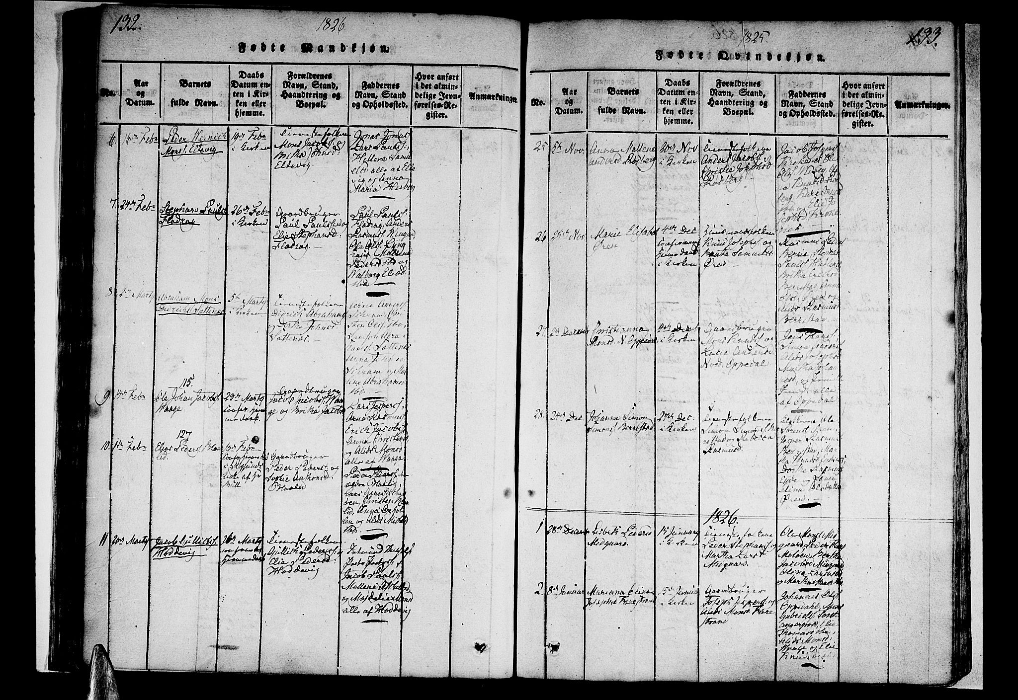 Selje sokneprestembete, SAB/A-99938/H/Ha/Haa/Haaa: Parish register (official) no. A 8, 1816-1828, p. 132-133