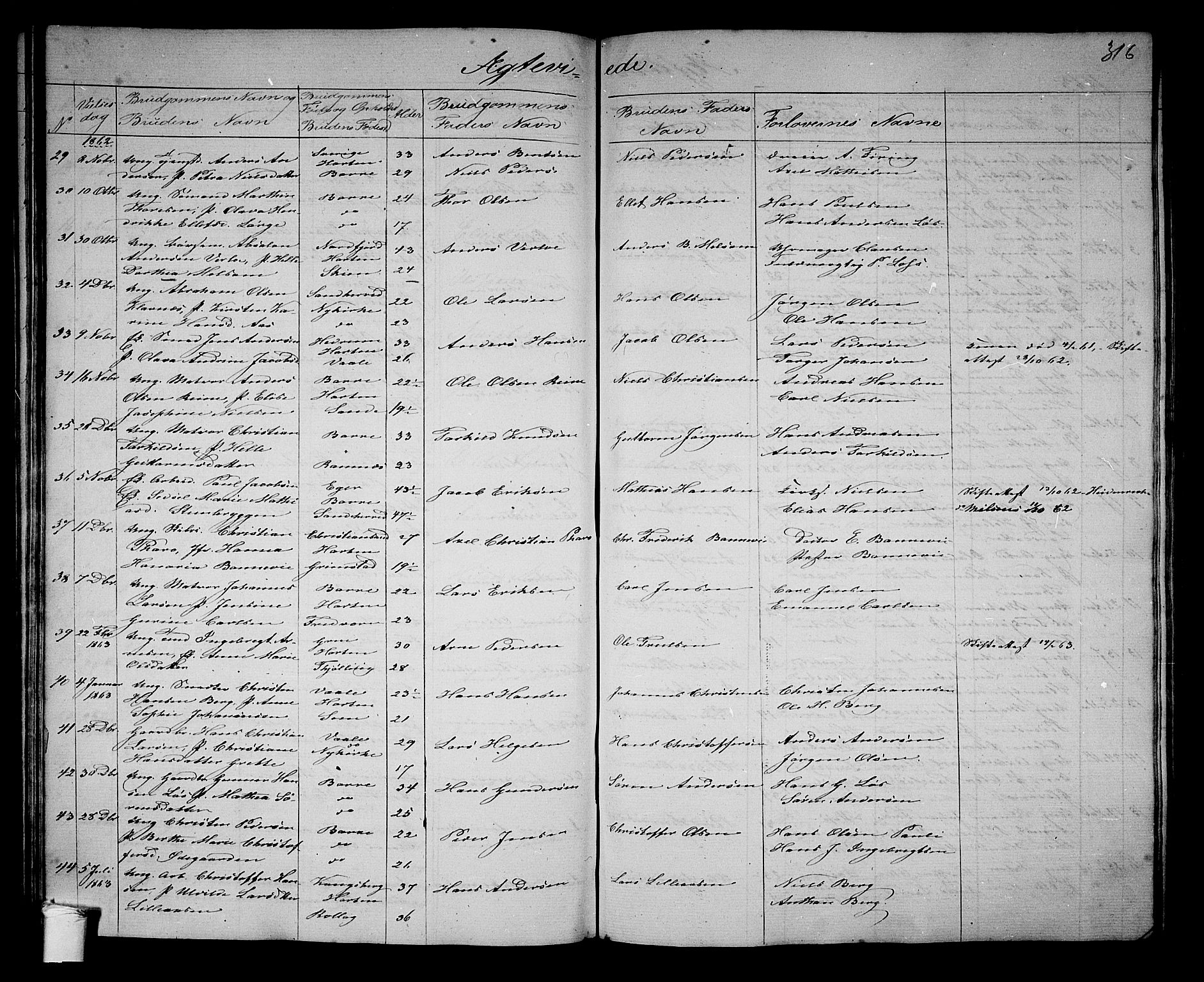 Borre kirkebøker, SAKO/A-338/G/Ga/L0002: Parish register (copy) no. I 2, 1852-1871, p. 316